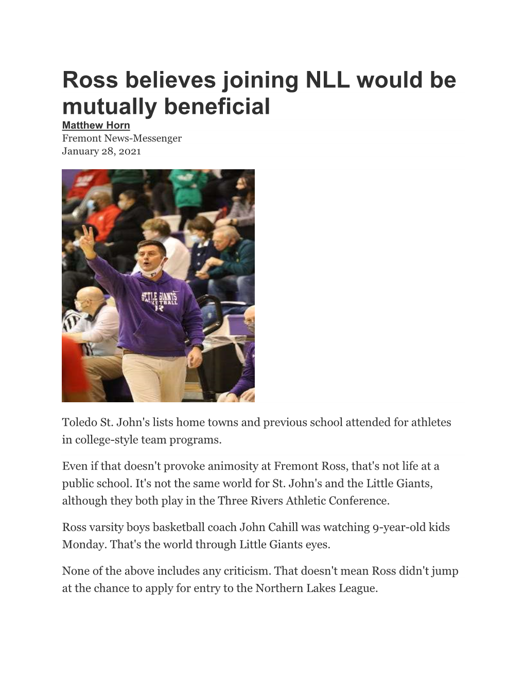 Ross Believes Joining NLL Would Be Mutually Beneficial January 28, 2021