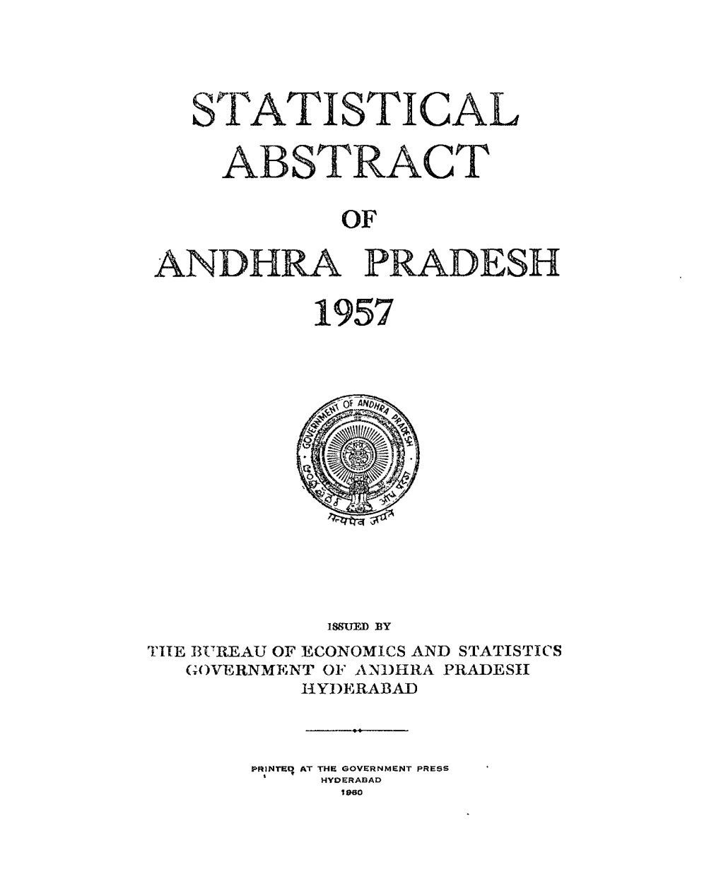 Statistical Abstract of Andhra Pradesh 1957
