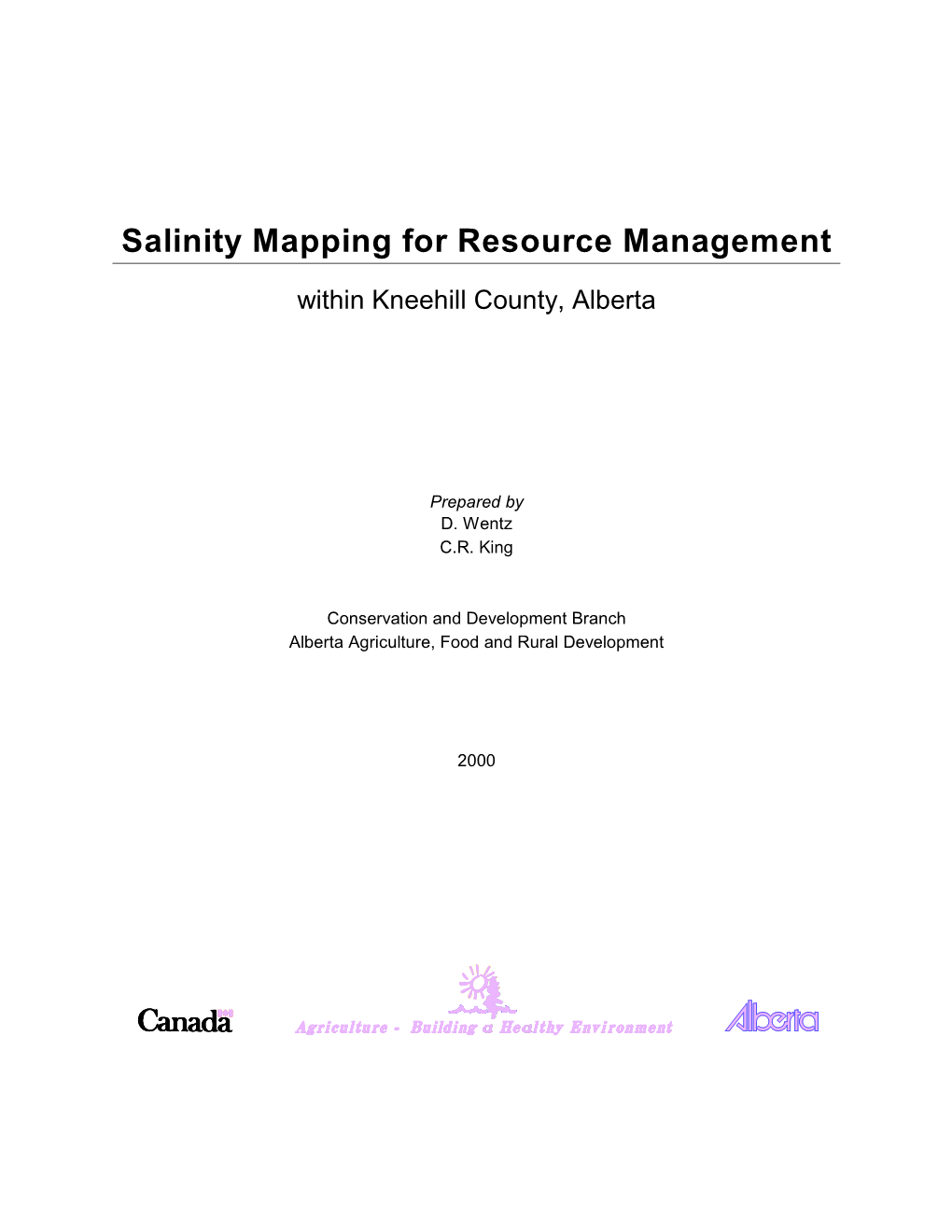 Salinity Mapping for Resource Management Within Kneehill County, Alberta