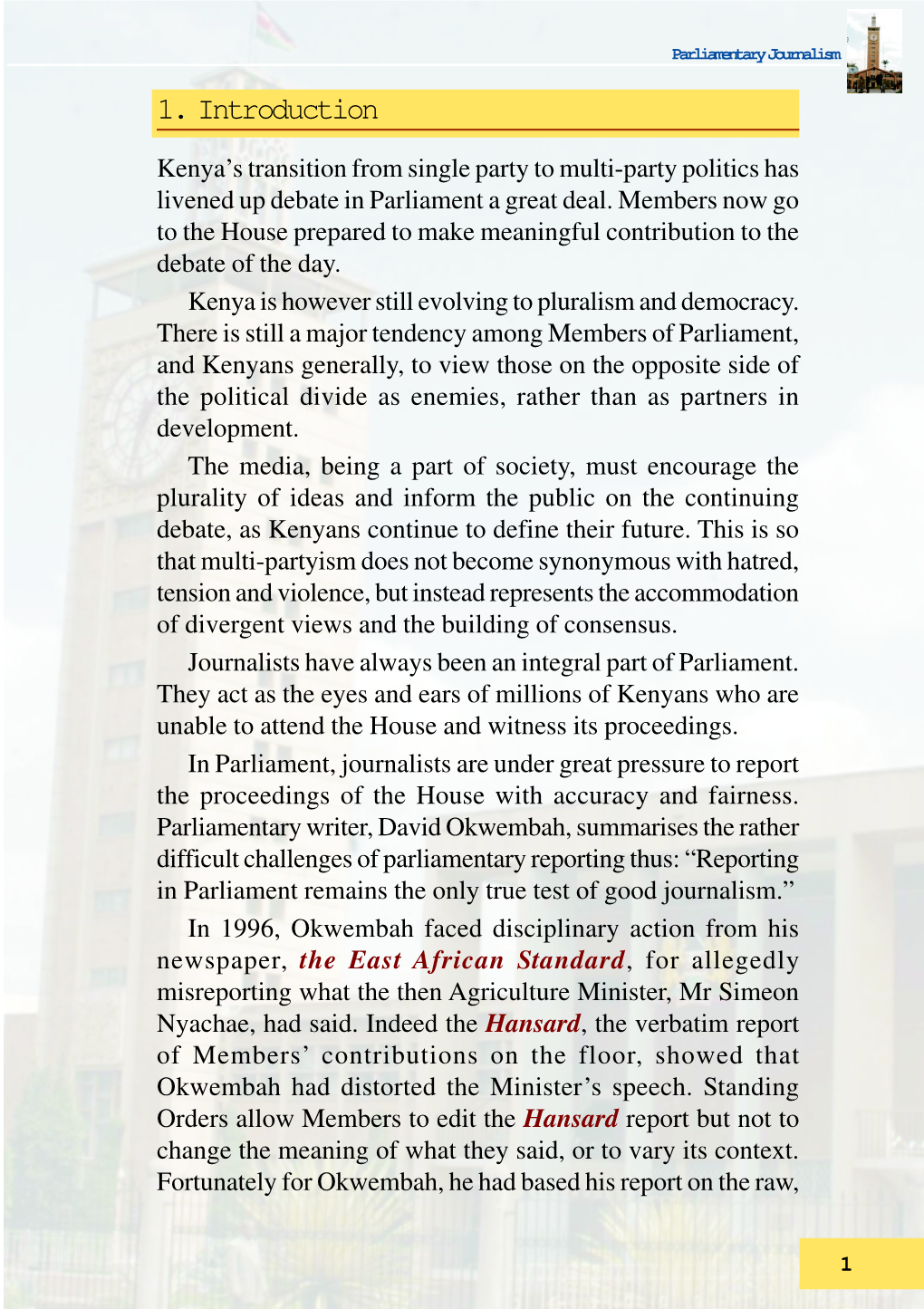 Parliamentary Reporting Booklet.Pdf