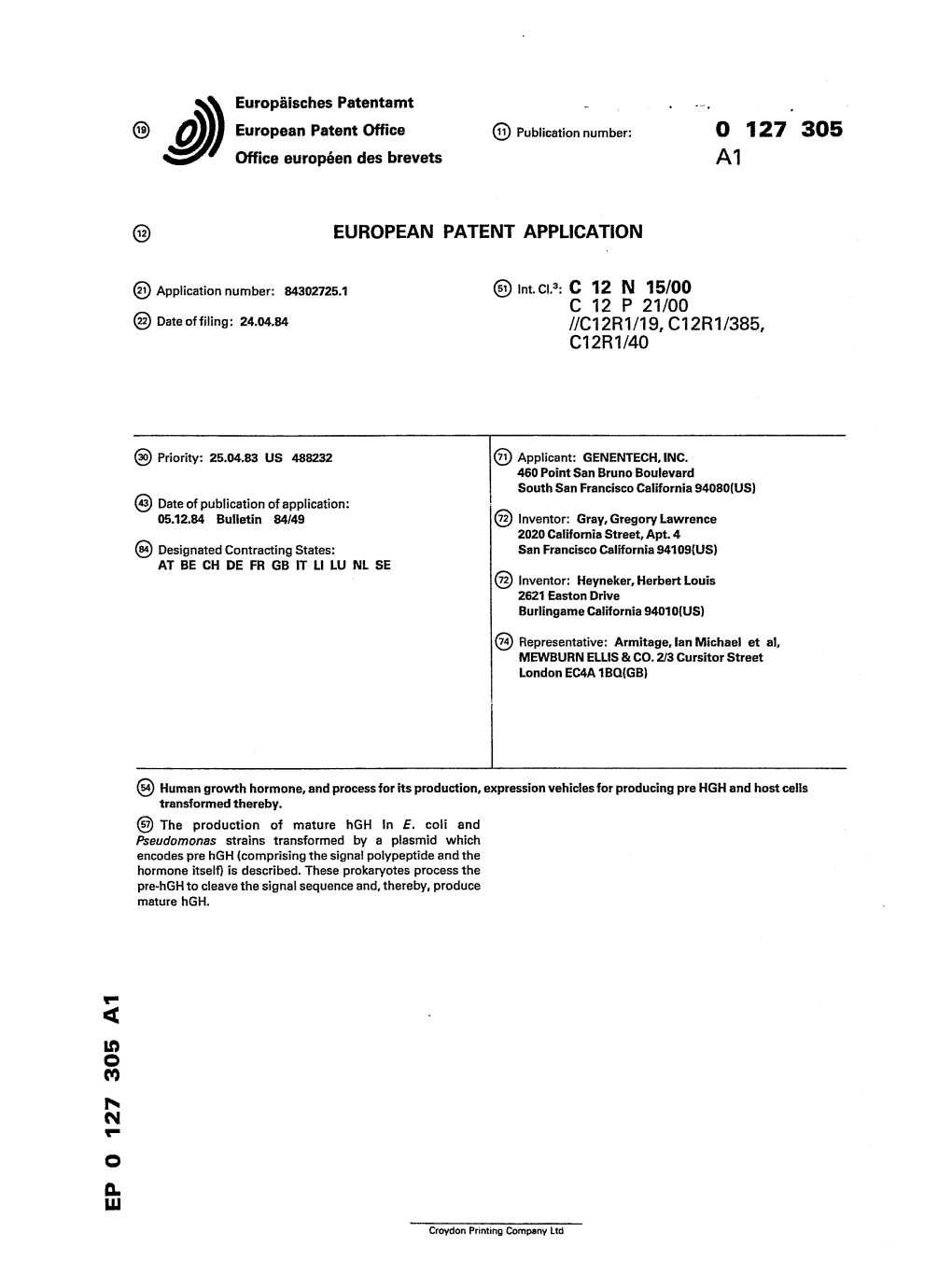 Human Growth Hormone, and Process for Its Production, Expression Vehicles for Producing Pre HGH and Host Cells Transformed Thereby