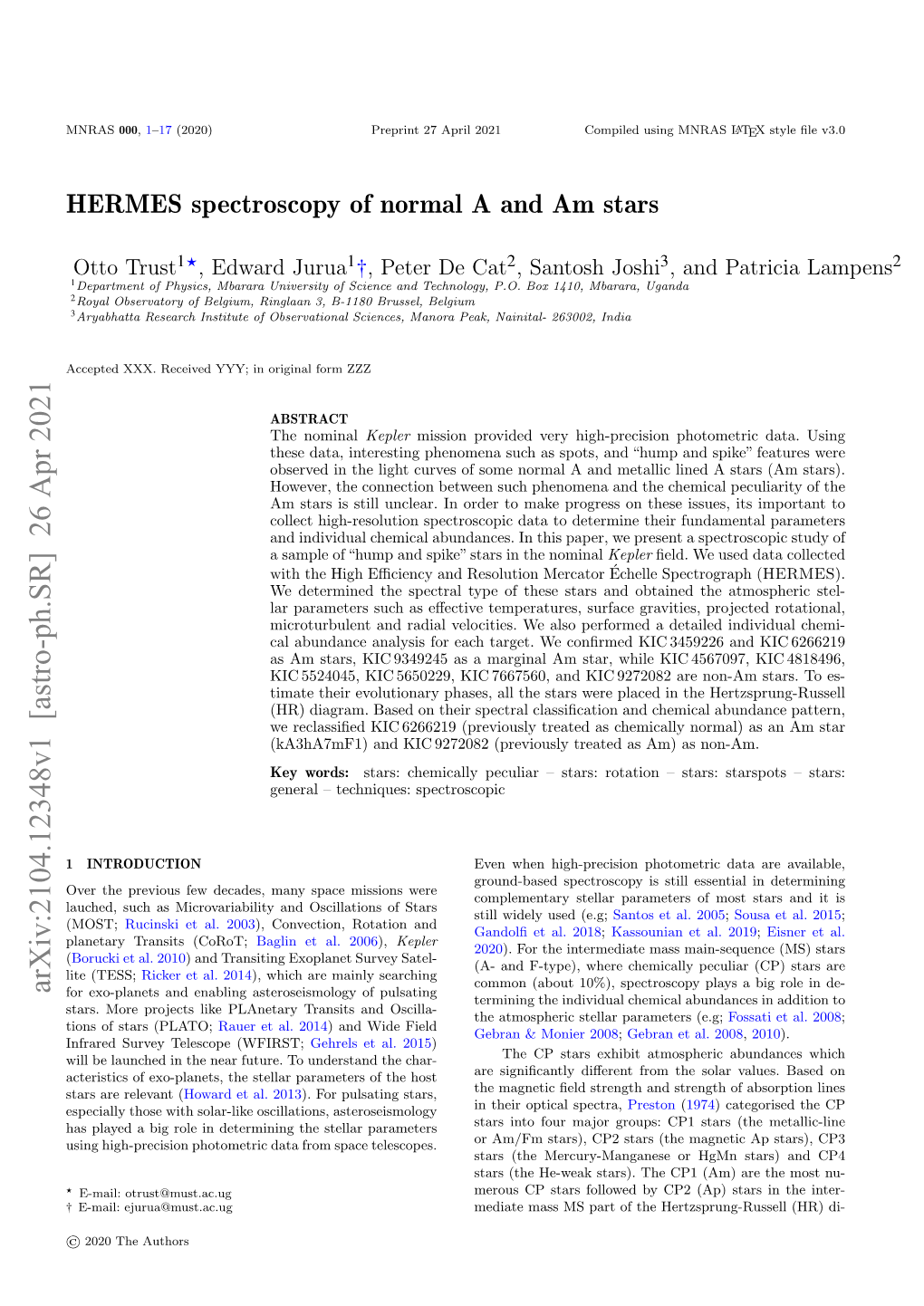 HERMES Spectroscopy of Normal a and Am Stars