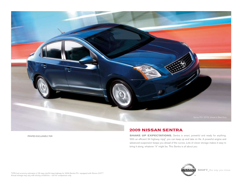 2009 Nissan Sentra Brochure