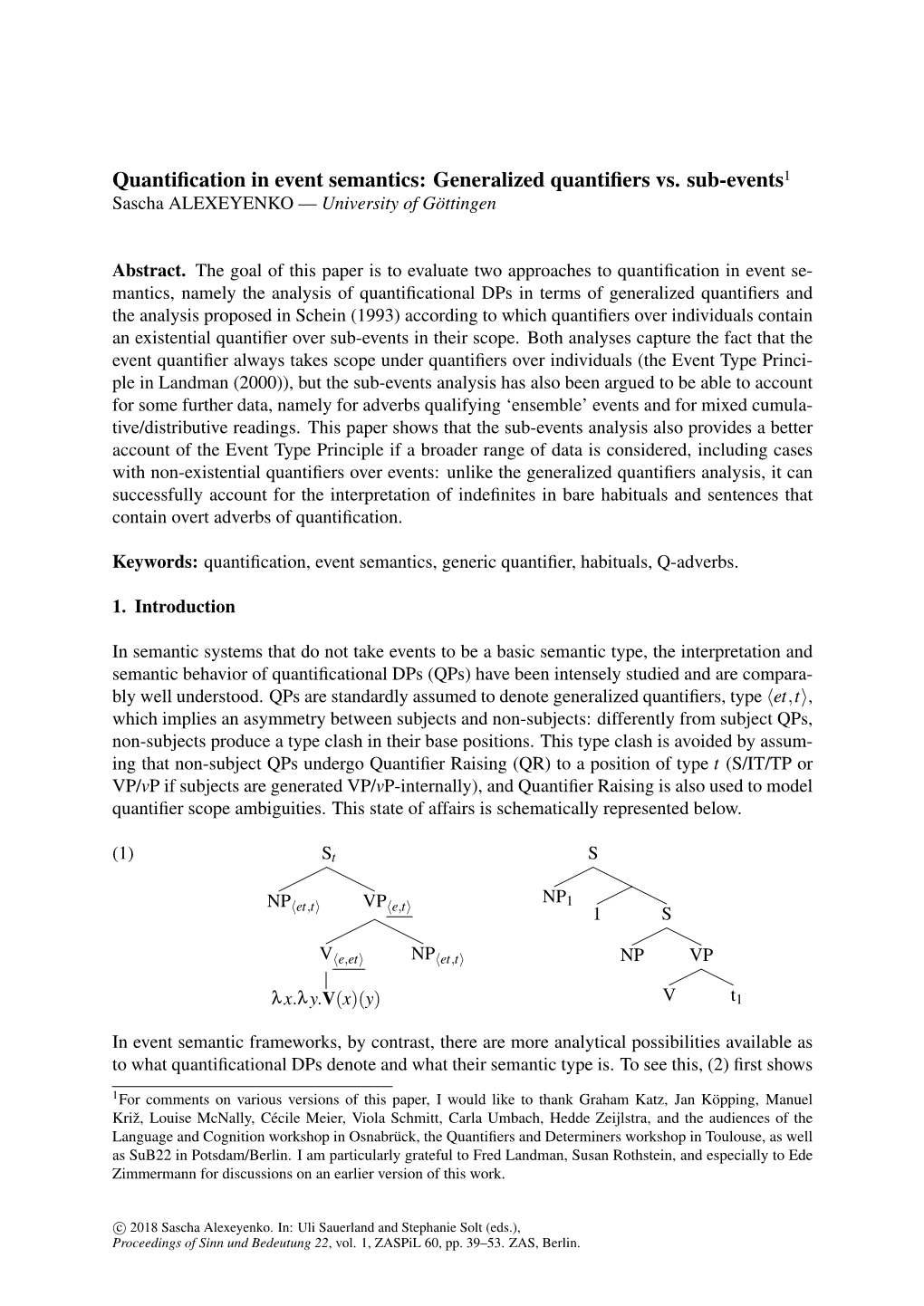 Quantification in Event Semantics