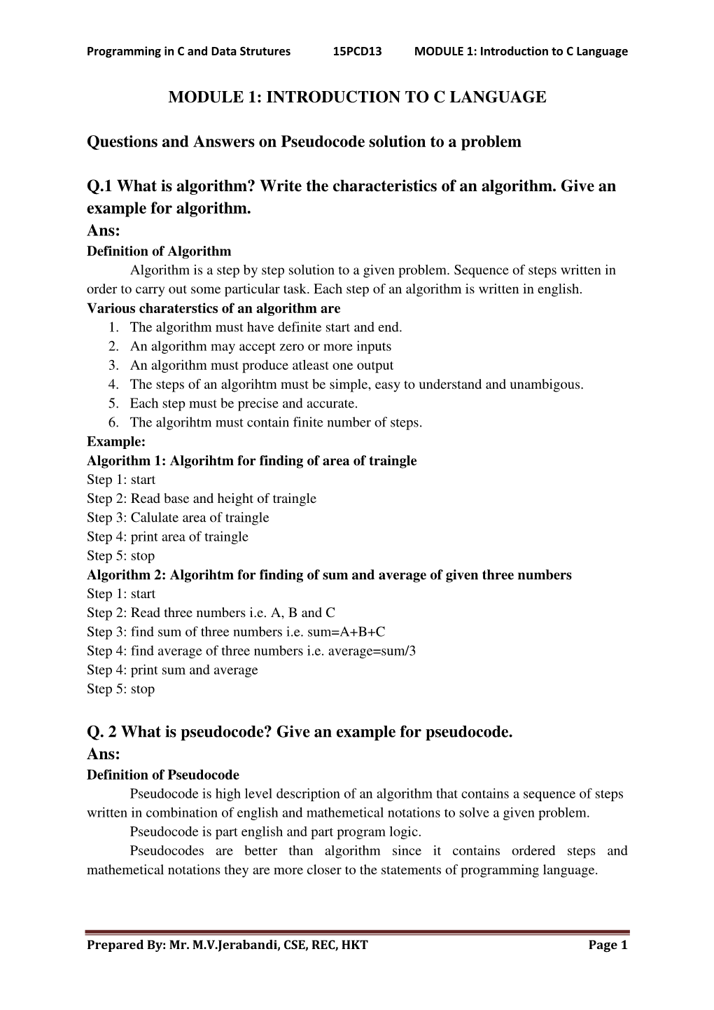 MODULE 1: Introduction to C Language