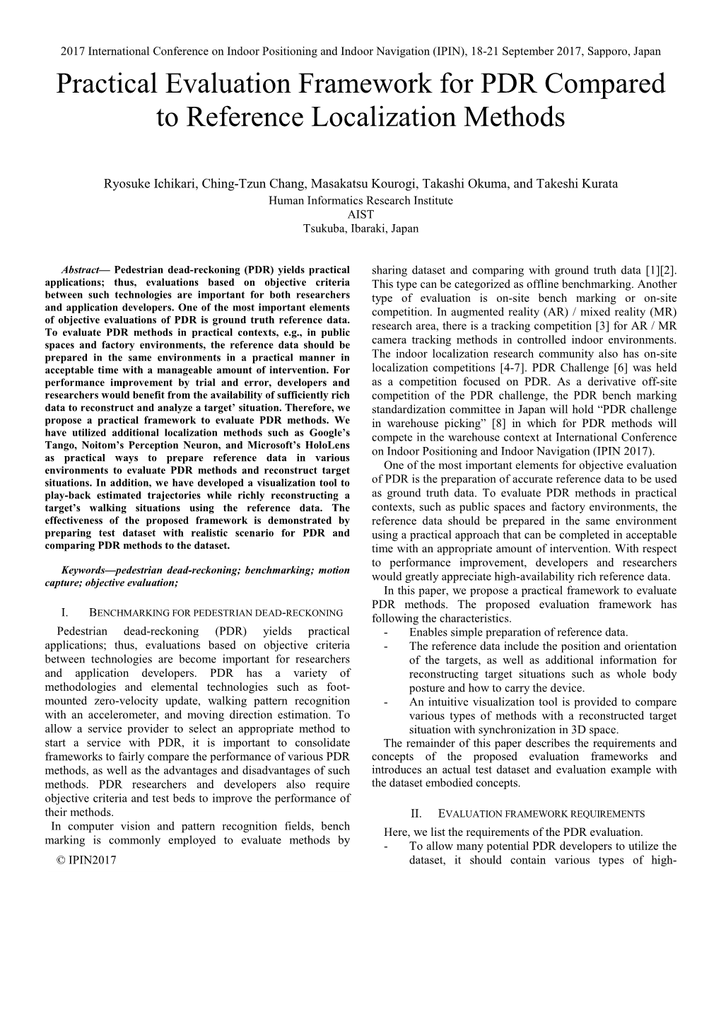 Practical Evaluation Framework for PDR Compared to Reference Localization Methods