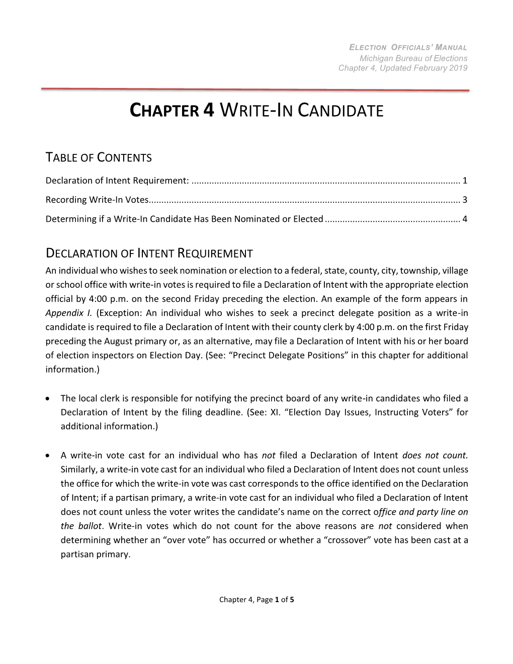 Chapter 4 Write-In Candidate