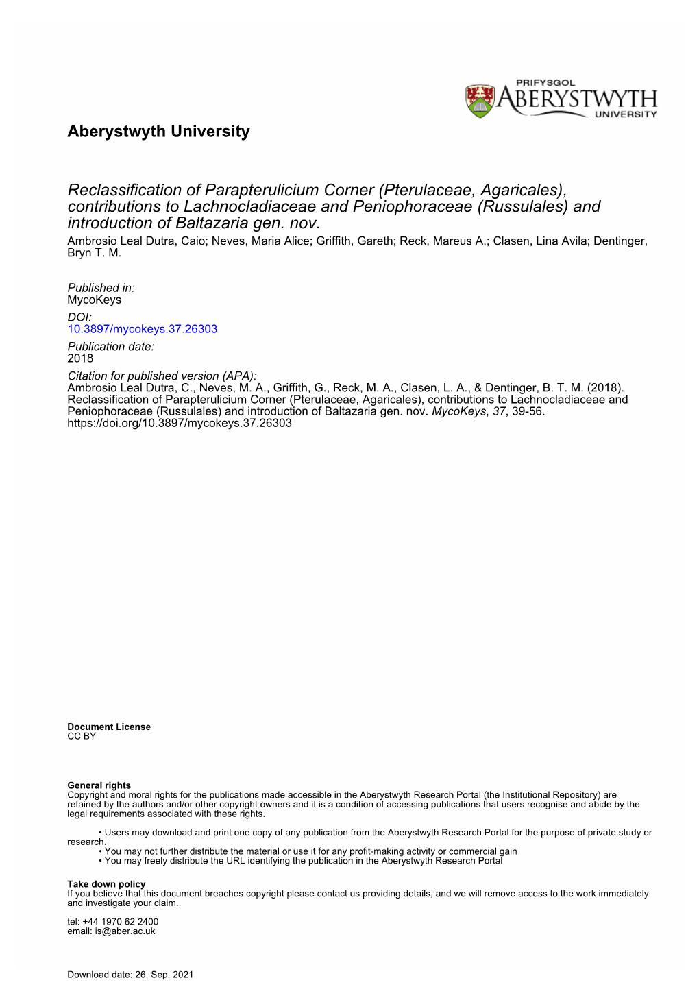 ﻿Reclassification of Parapterulicium Corner (Pterulaceae, Agaricales), Contributions to Lachnocladiaceae and Peniophoraceae (R