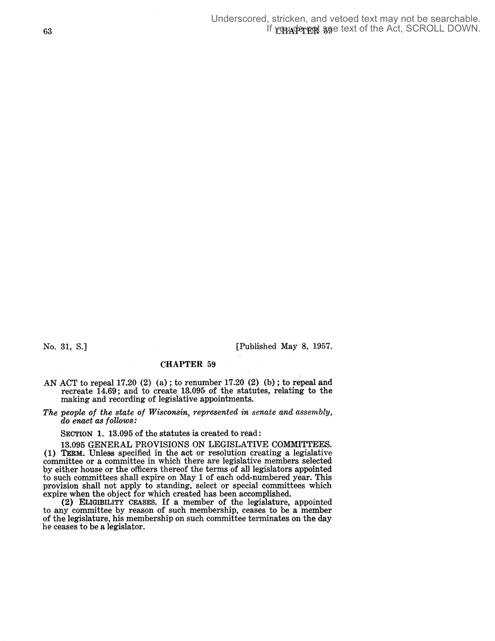 1957 Wisconsin Act 59