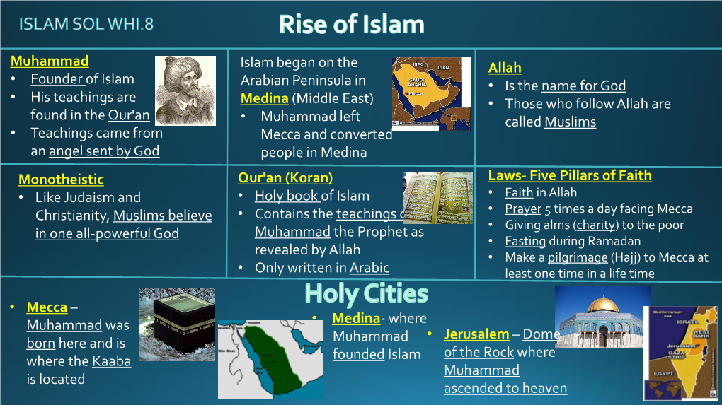 Muhammad • Founder of Islam • His Teachings Are Found in the Qur'an