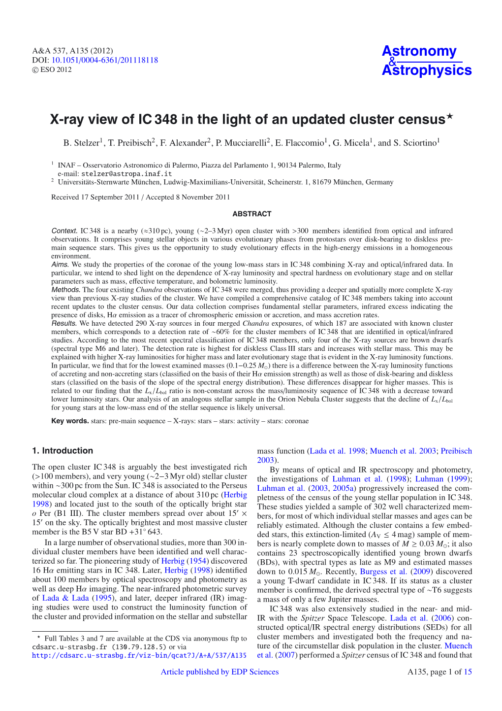 X-Ray View of IC 348 in the Light of an Updated Cluster Census⋆