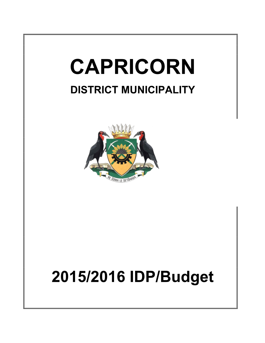 2015/2016 IDP/Budget