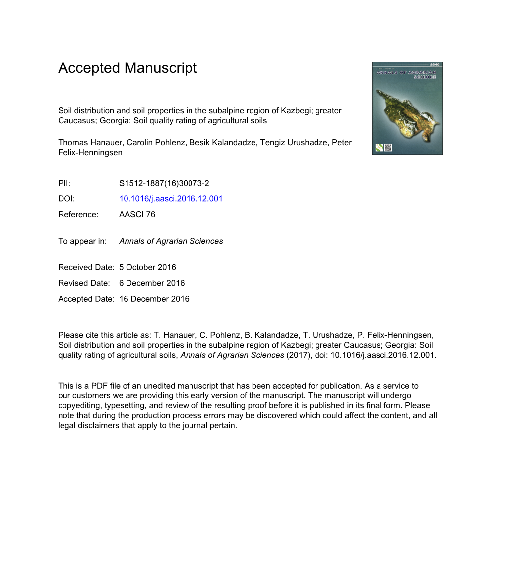 Soil Quality Rating of Agricultural Soils