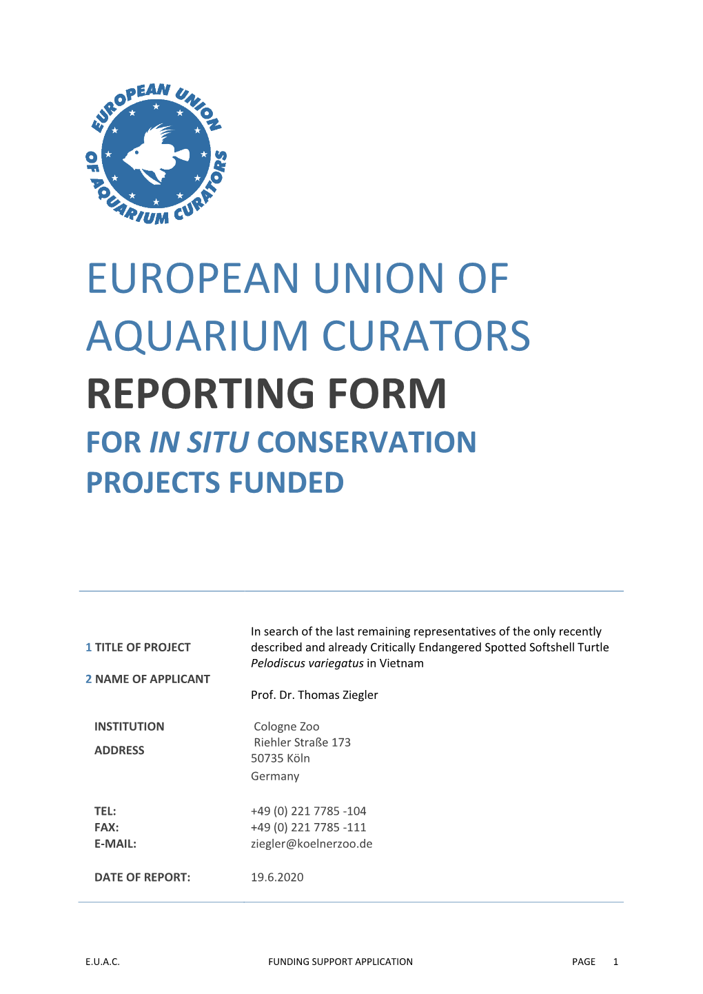 Euac Funding Form