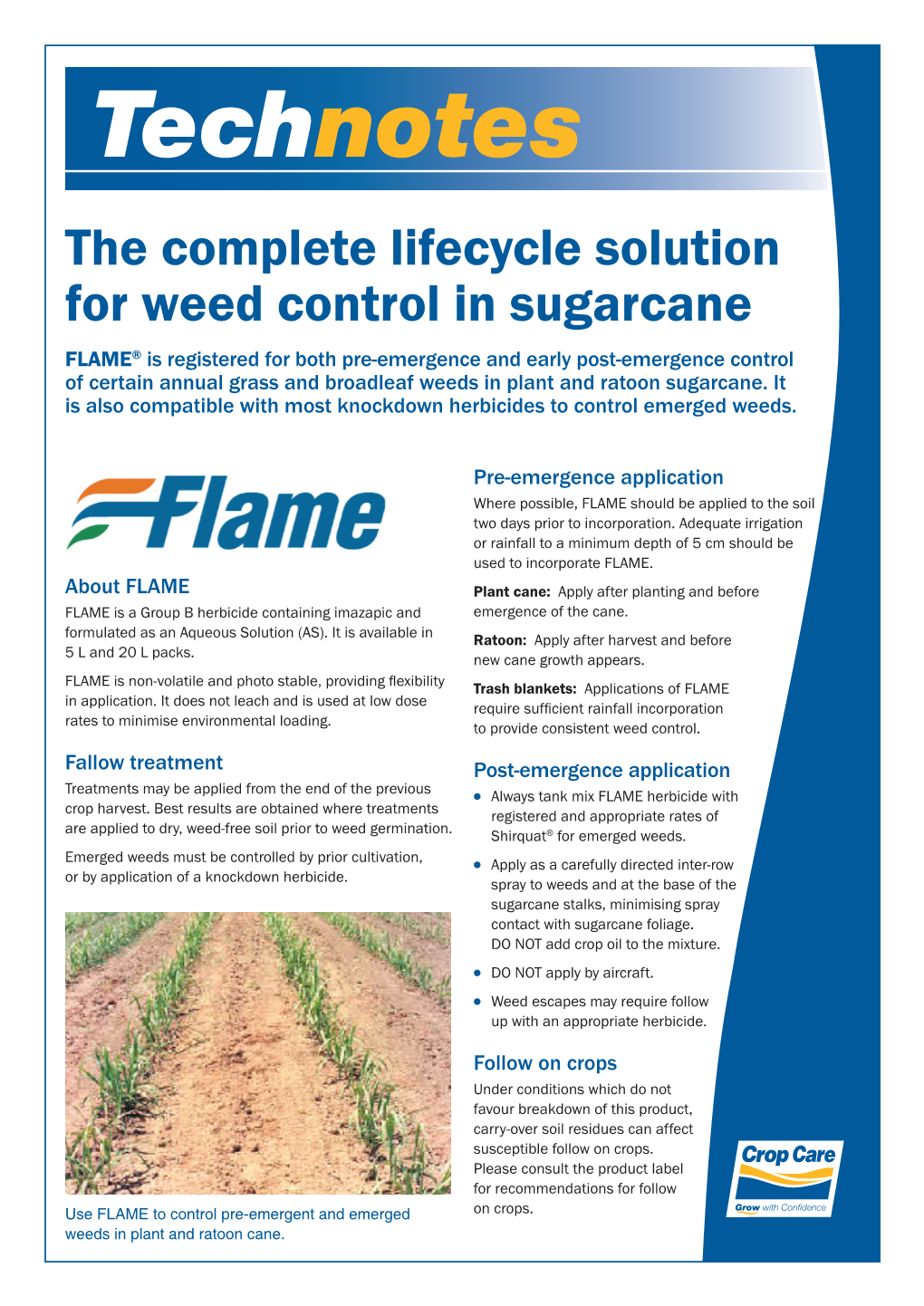 The Complete Lifecycle Solution for Weed Control in Sugarcane