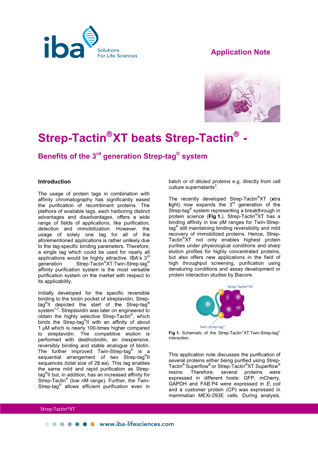 Strep-Tactin XT Application Note.Pdf