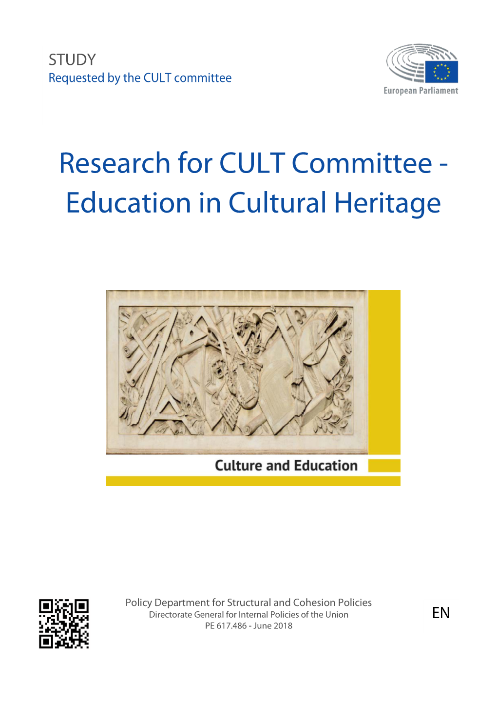 Research for CULT Committee - Education in Cultural Heritage