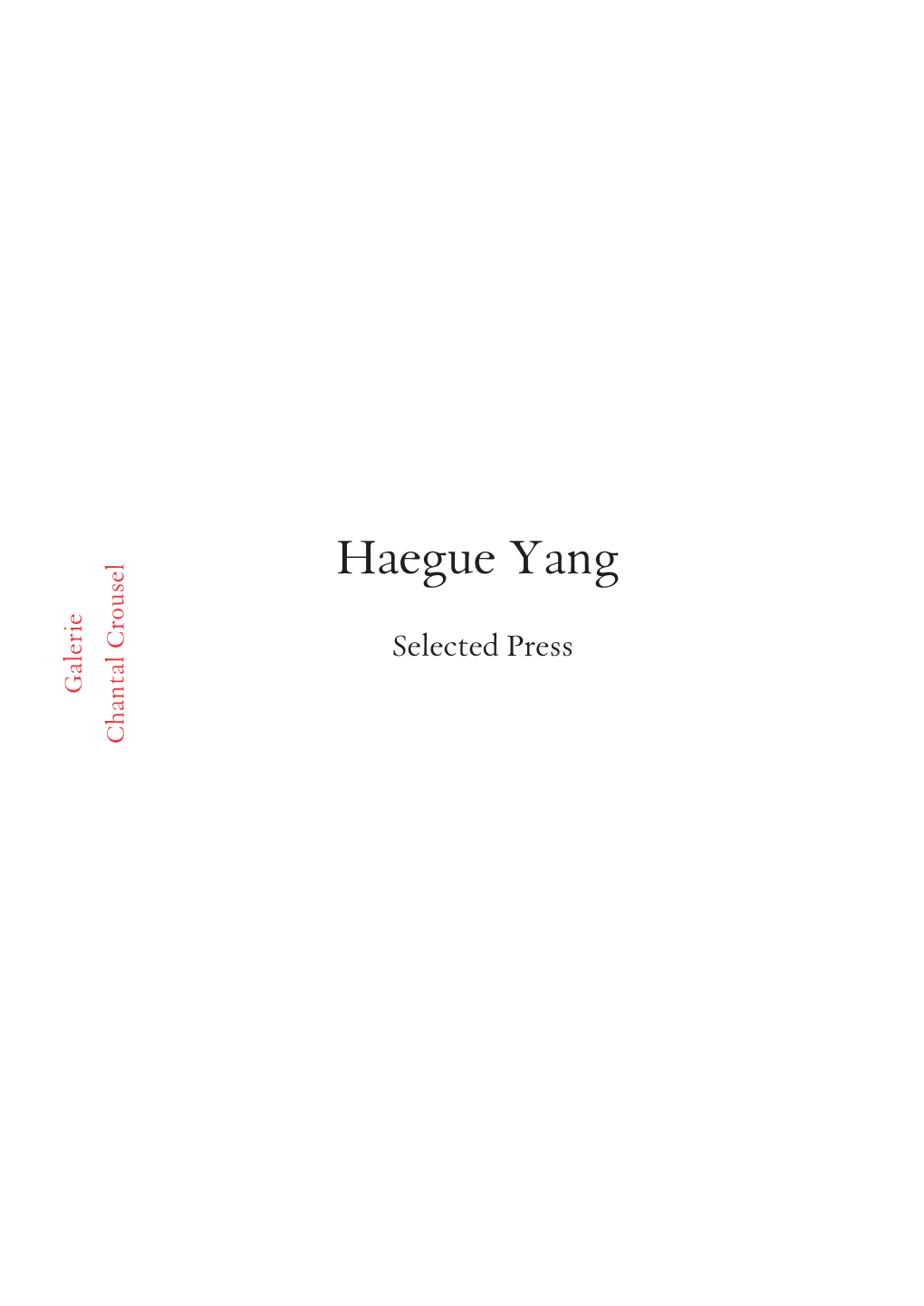 Haegue Yang Selected Press Galerie Chantal Crousel Nicolas Liucci-Goutnikov