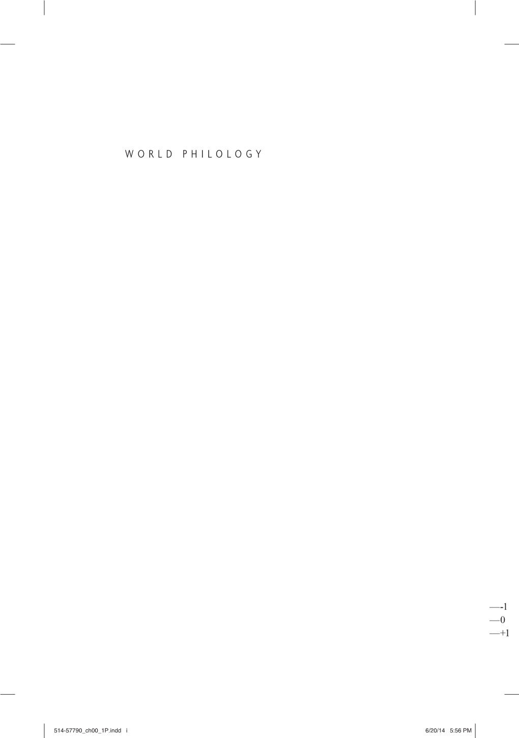 World Philology