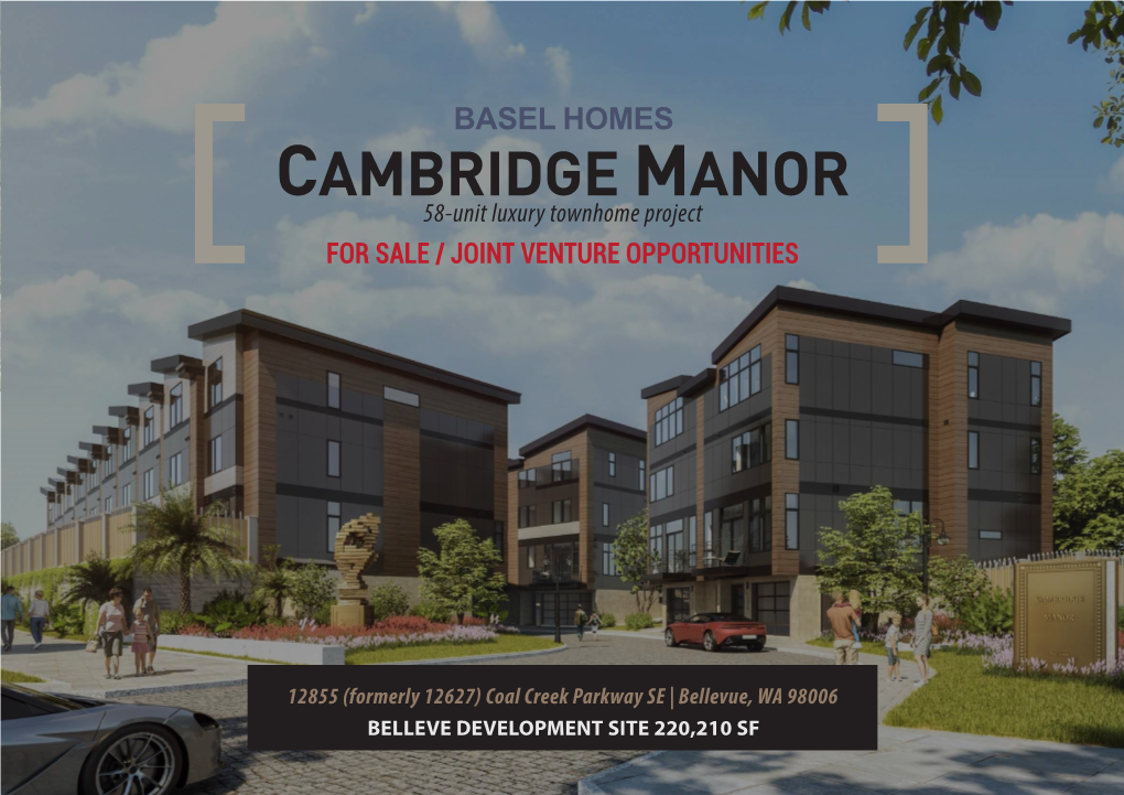 CAMBRIDGE MANOR 58-Unit Luxury Townhome Project for SALE / JOINT VENTURE OPPORTUNITIES