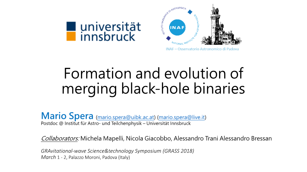 Formation and Evolution of Merging Black-Hole Binaries