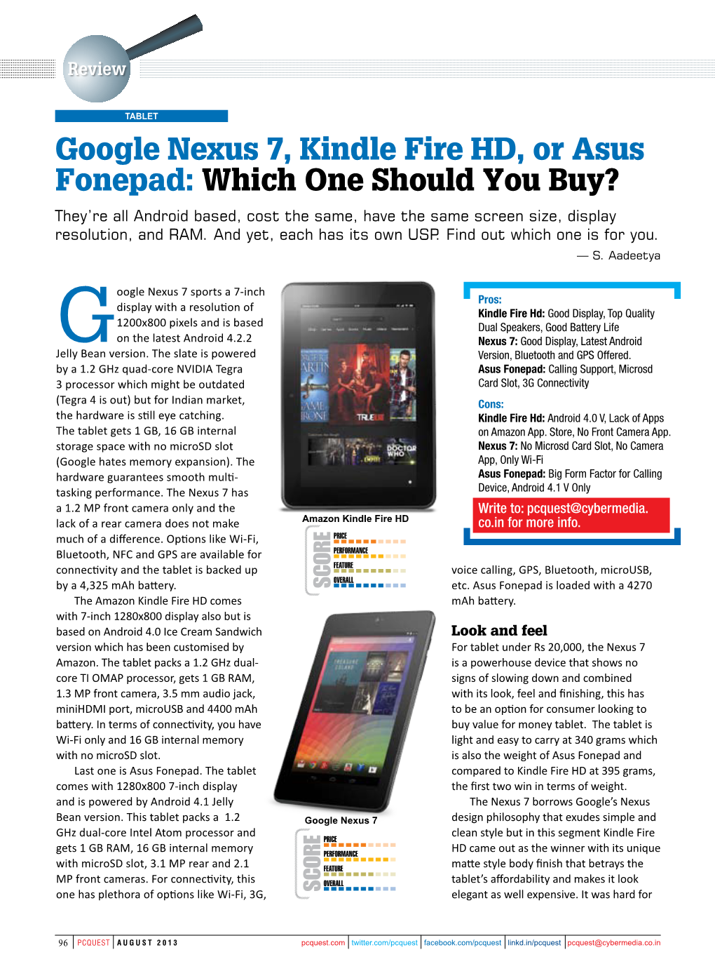 Google Nexus 7, Kindle Fire HD, Or Asus Fonepad