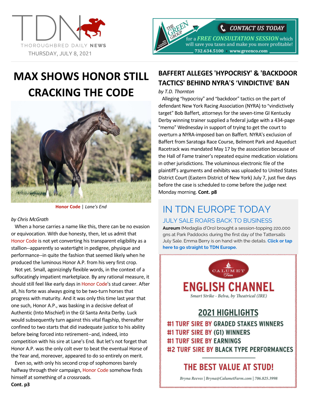 MAX SHOWS HONOR STILL CRACKING the CODE by Emma Berry Chris Mcgrath Checks in with Young Stallion Honor Code (A.P