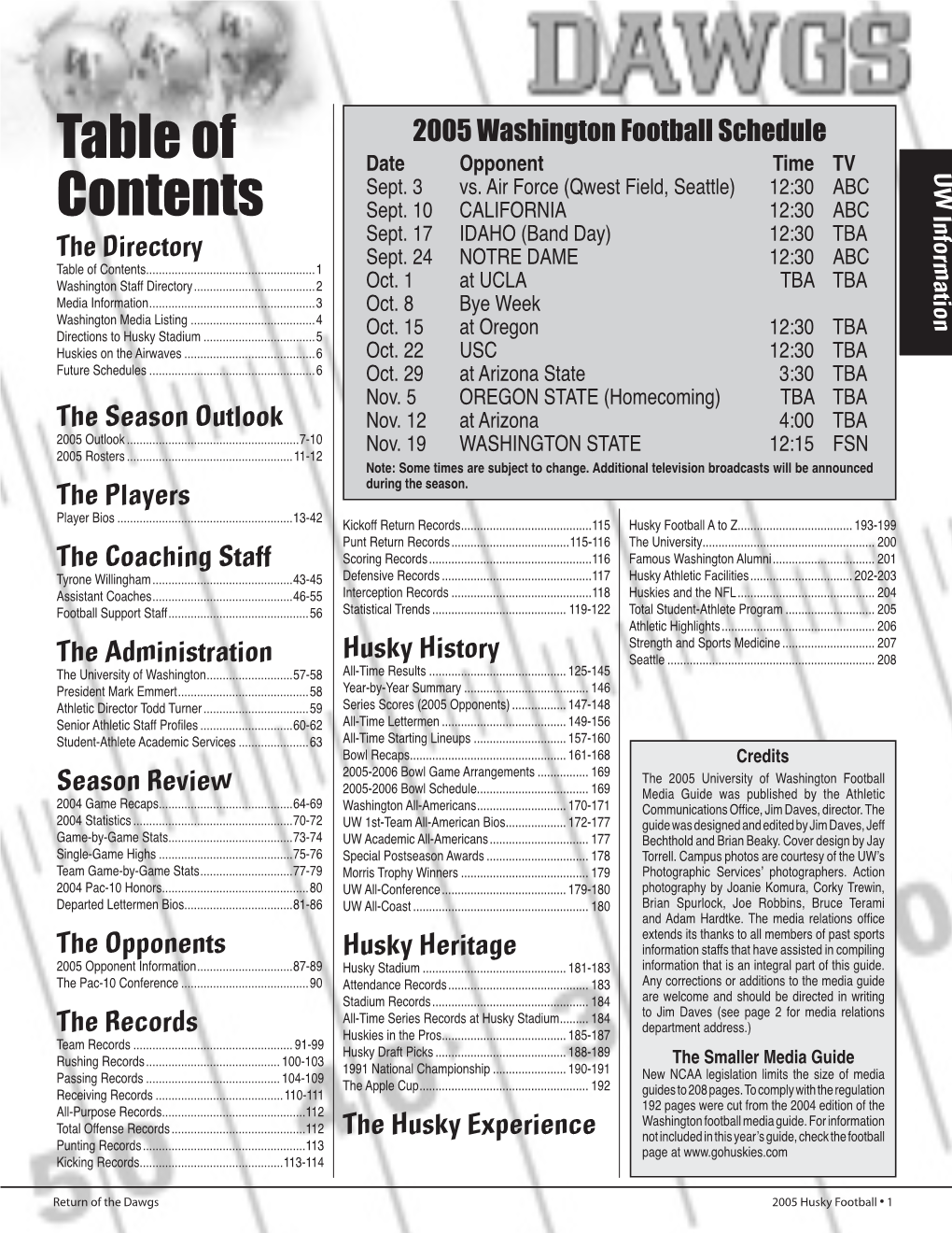 Table of Contents