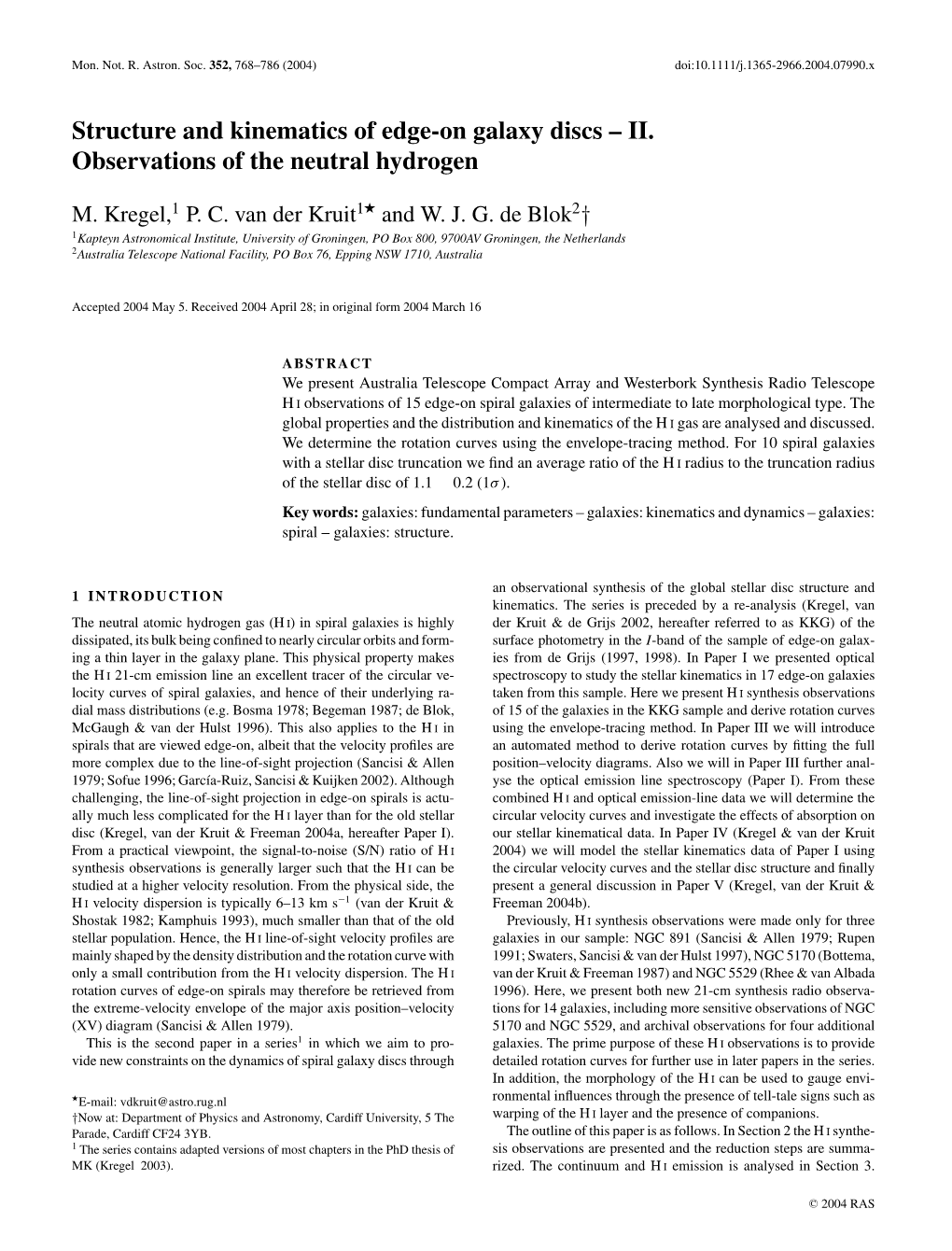 II. Observations of the Neutral Hydrogen  M