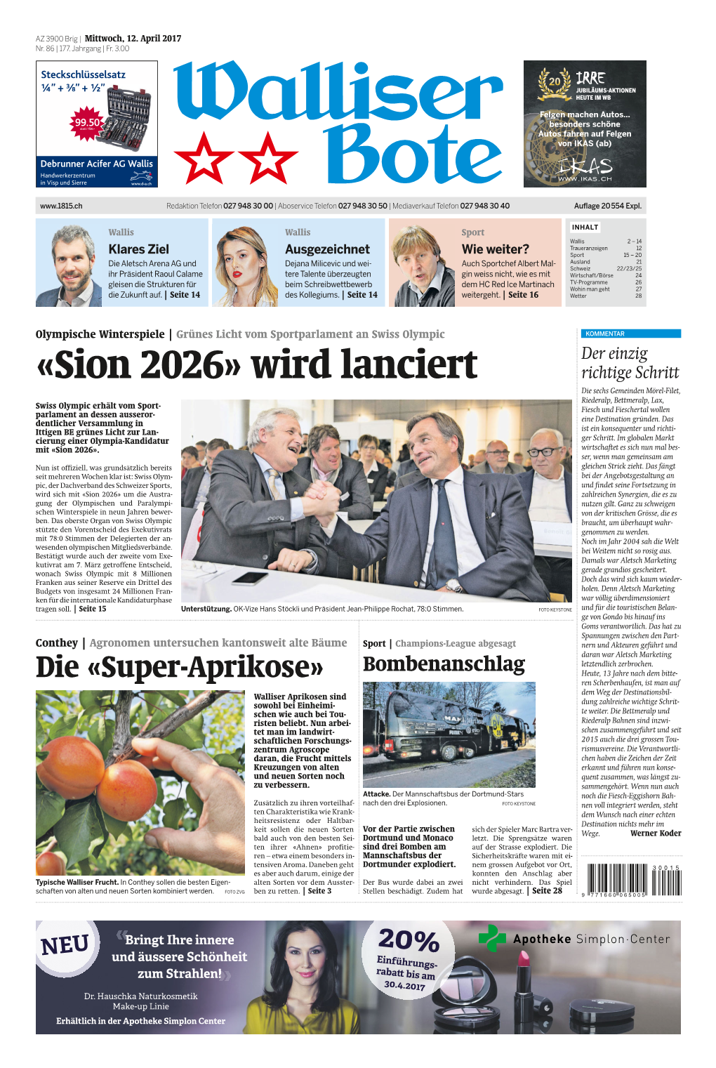 «Sion 2026» Wird Lanciert