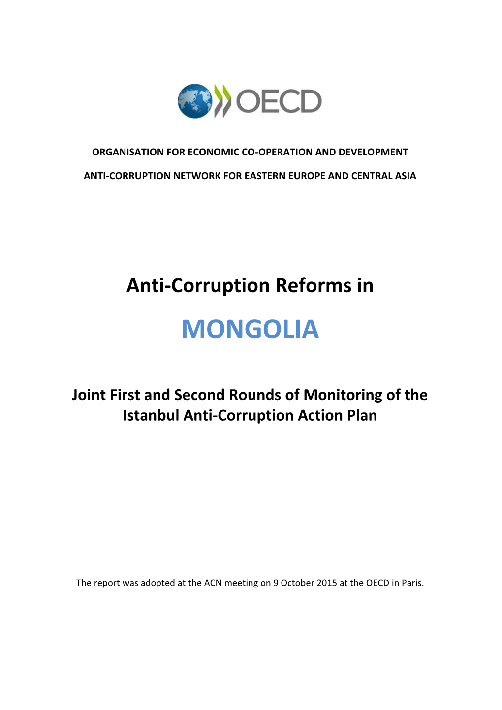 IAP Third Round Monitoring Report on Mongolia