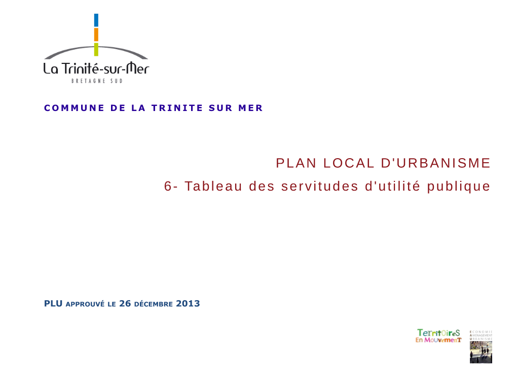 Tableau Des Servitudes D'utilité Publique