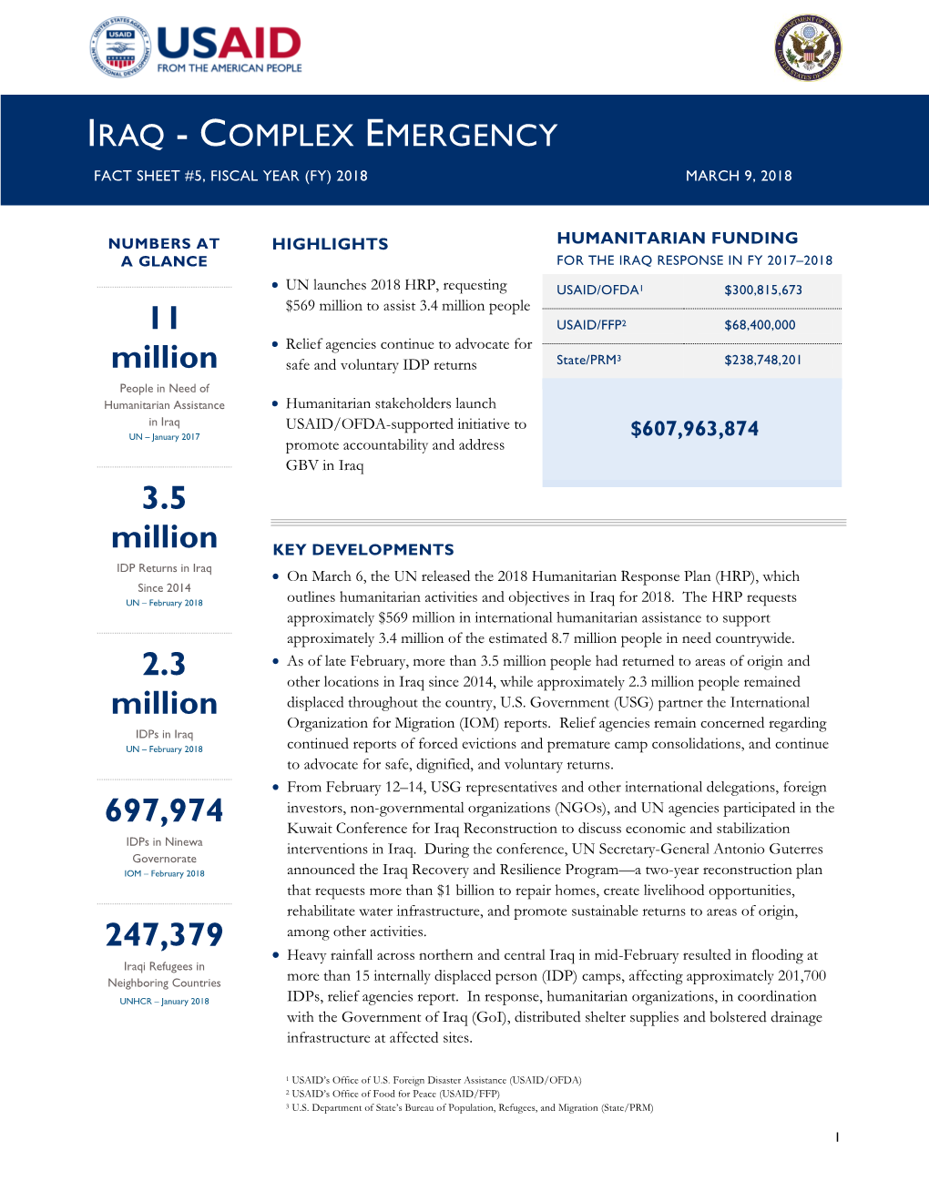 Iraq Complex Emergency Fact Sheet #5