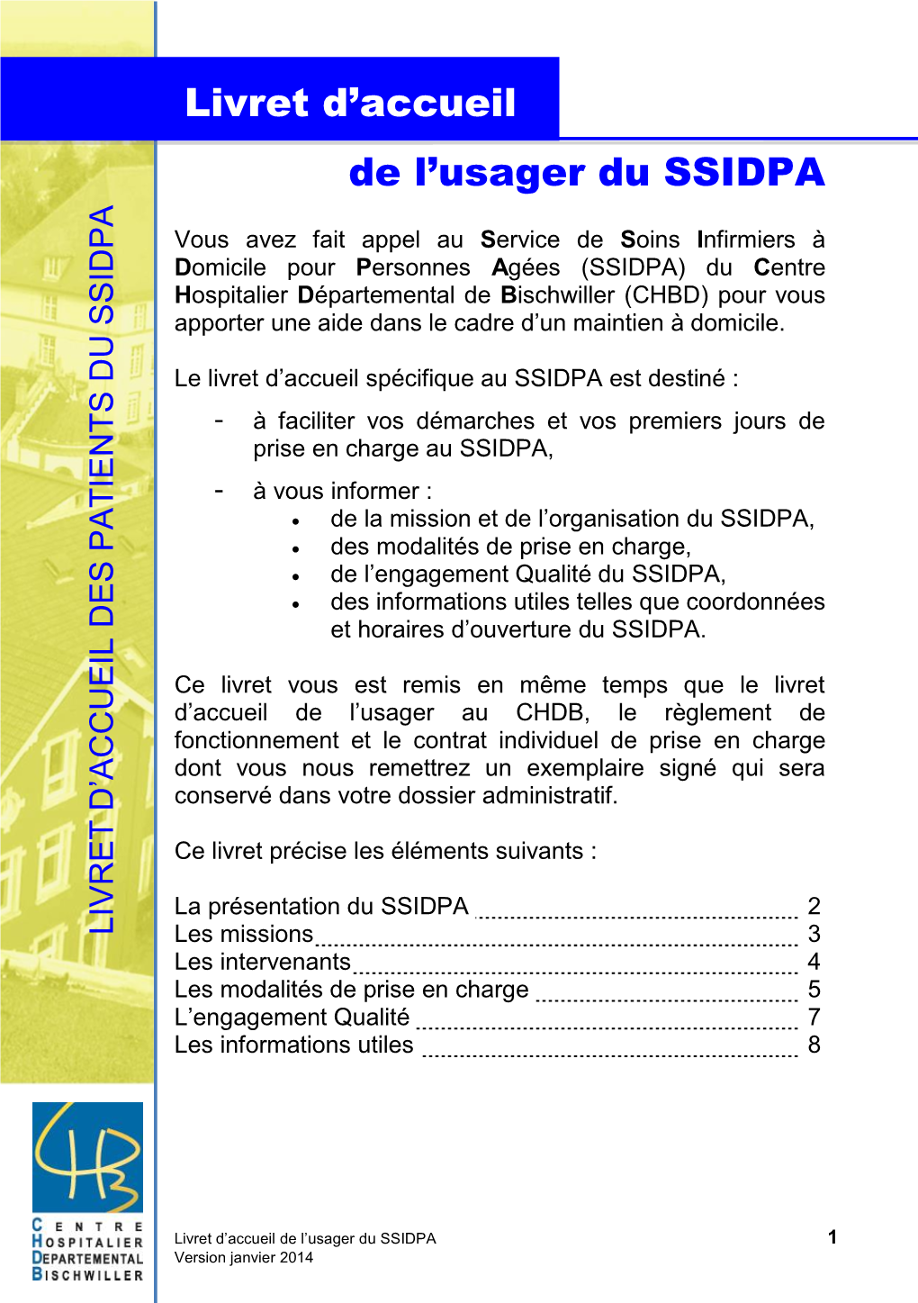 De L'usager Du SSIDPA Livret D'accueil