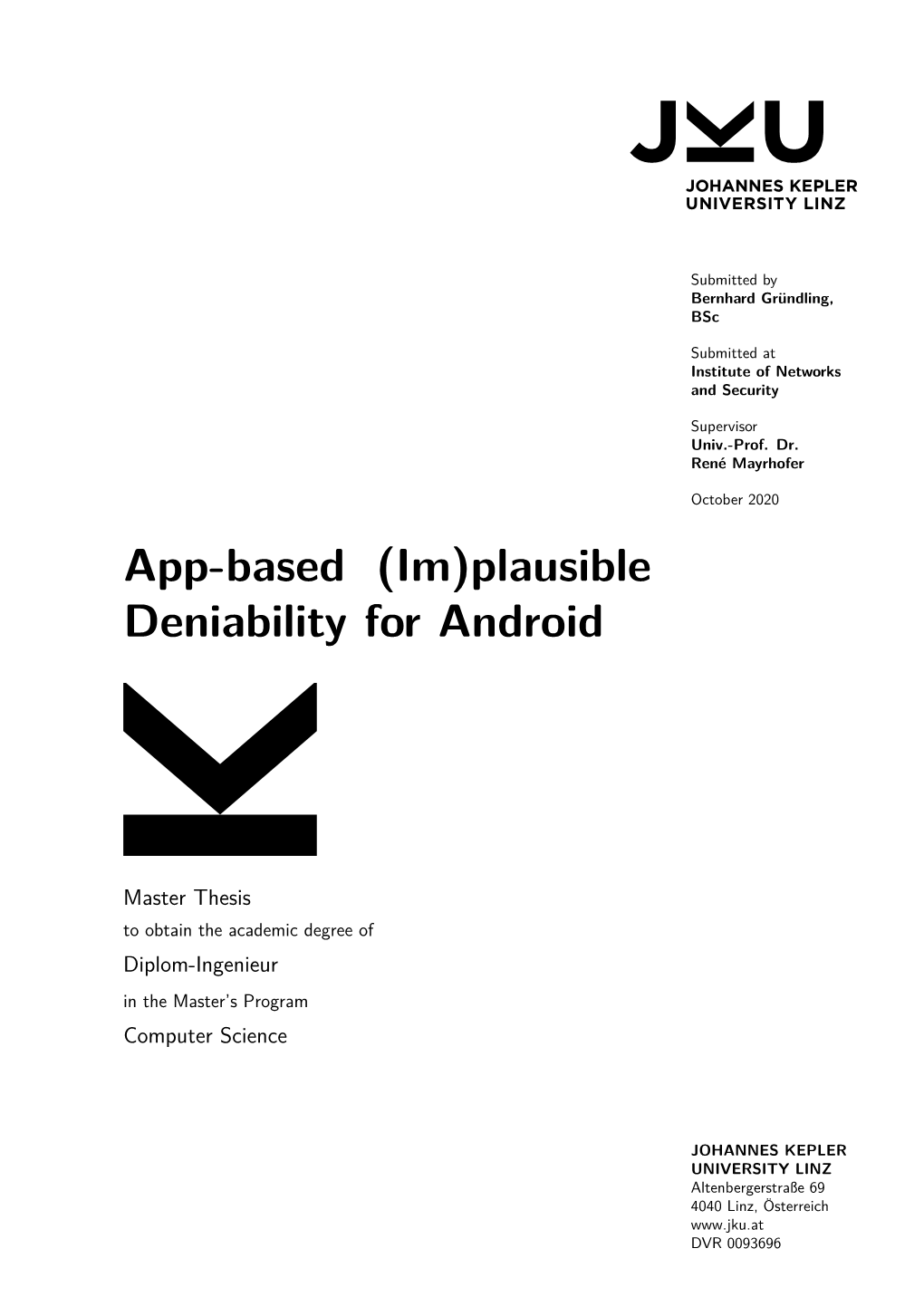 Plausible Deniability for Android