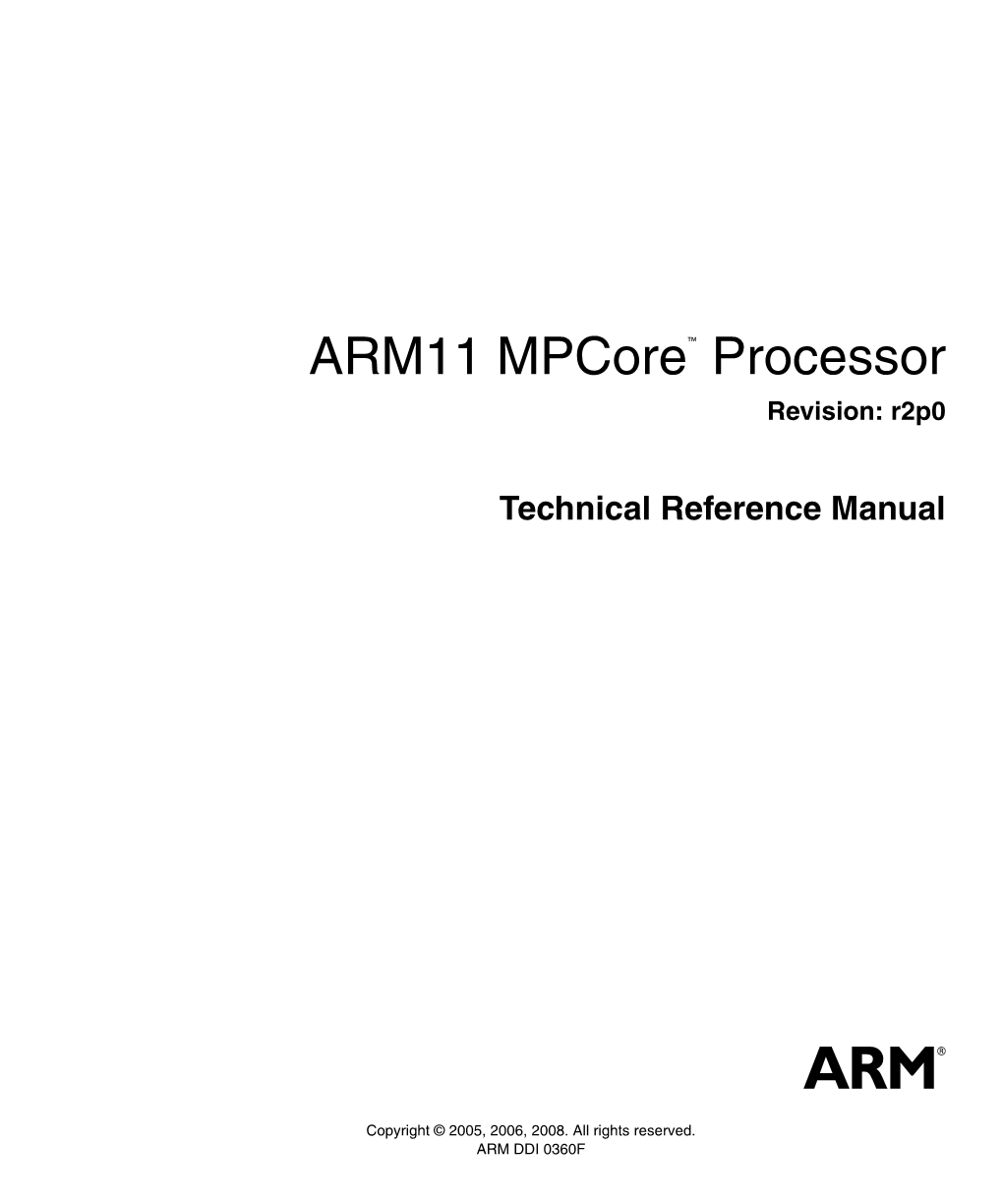ARM11 Mpcore Processor Technical Reference Manual
