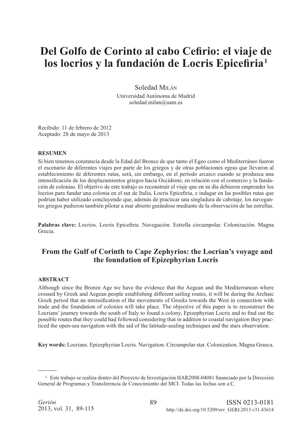 El Viaje De Los Locrios Y La Fundación De Locris Epicefiria 1