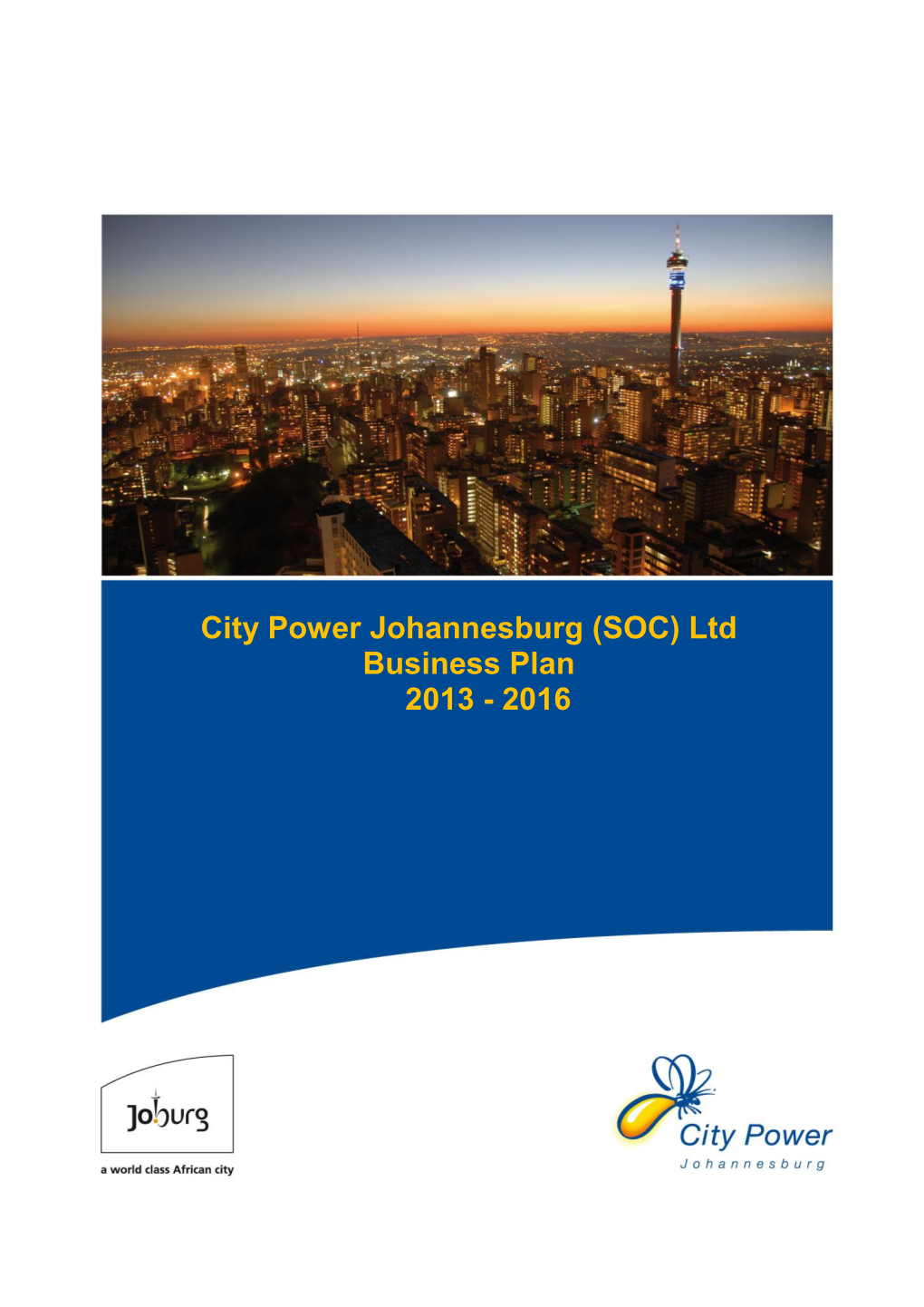 City Power Johannesburg (SOC) Ltd Business Plan 2013