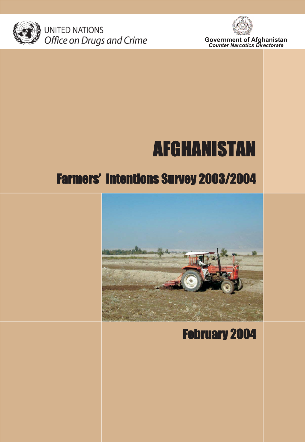 Afghanistan Farmers' Intentions Survey 2003/2004