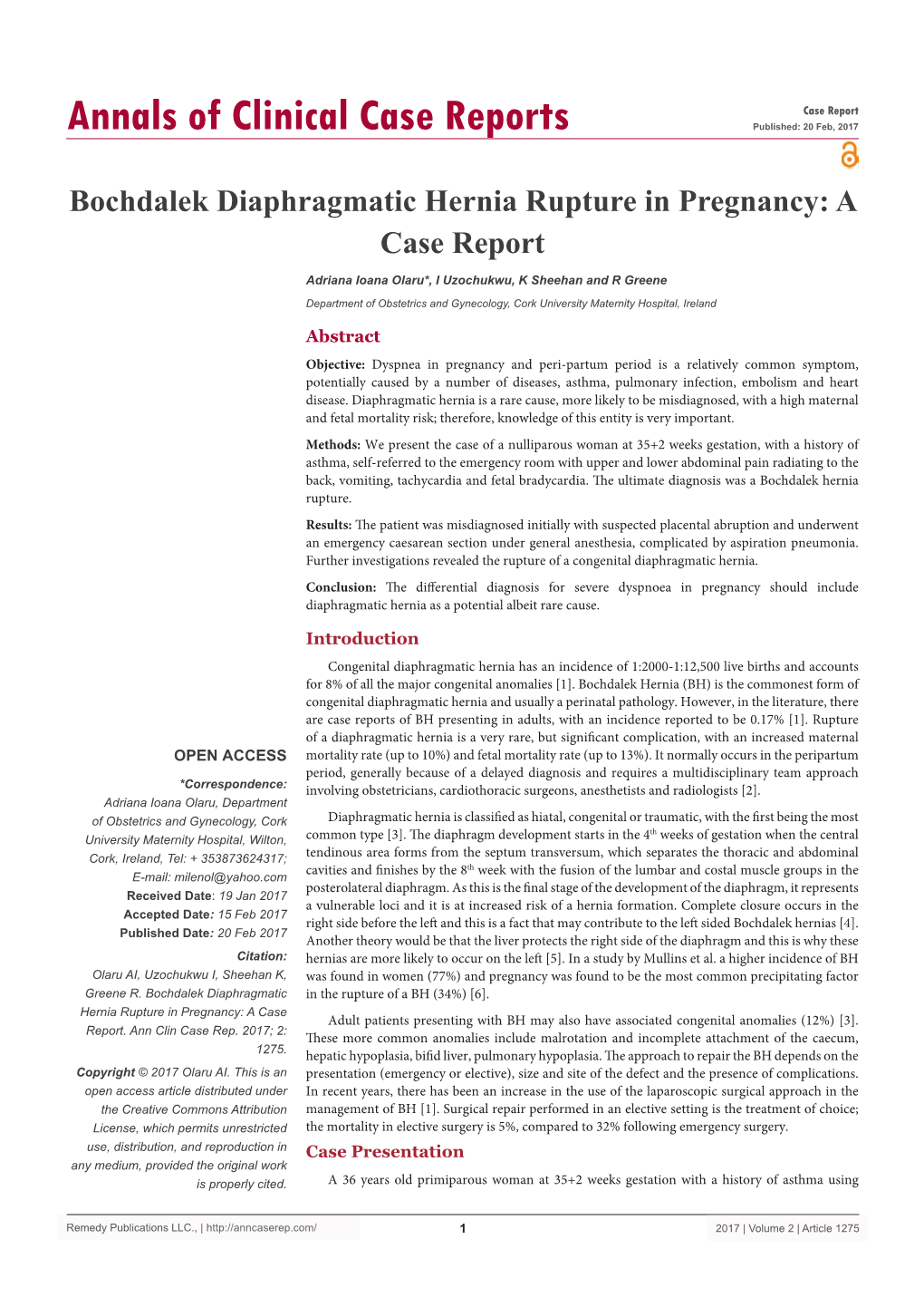 Bochdalek Diaphragmatic Hernia Rupture in Pregnancy: a Case Report