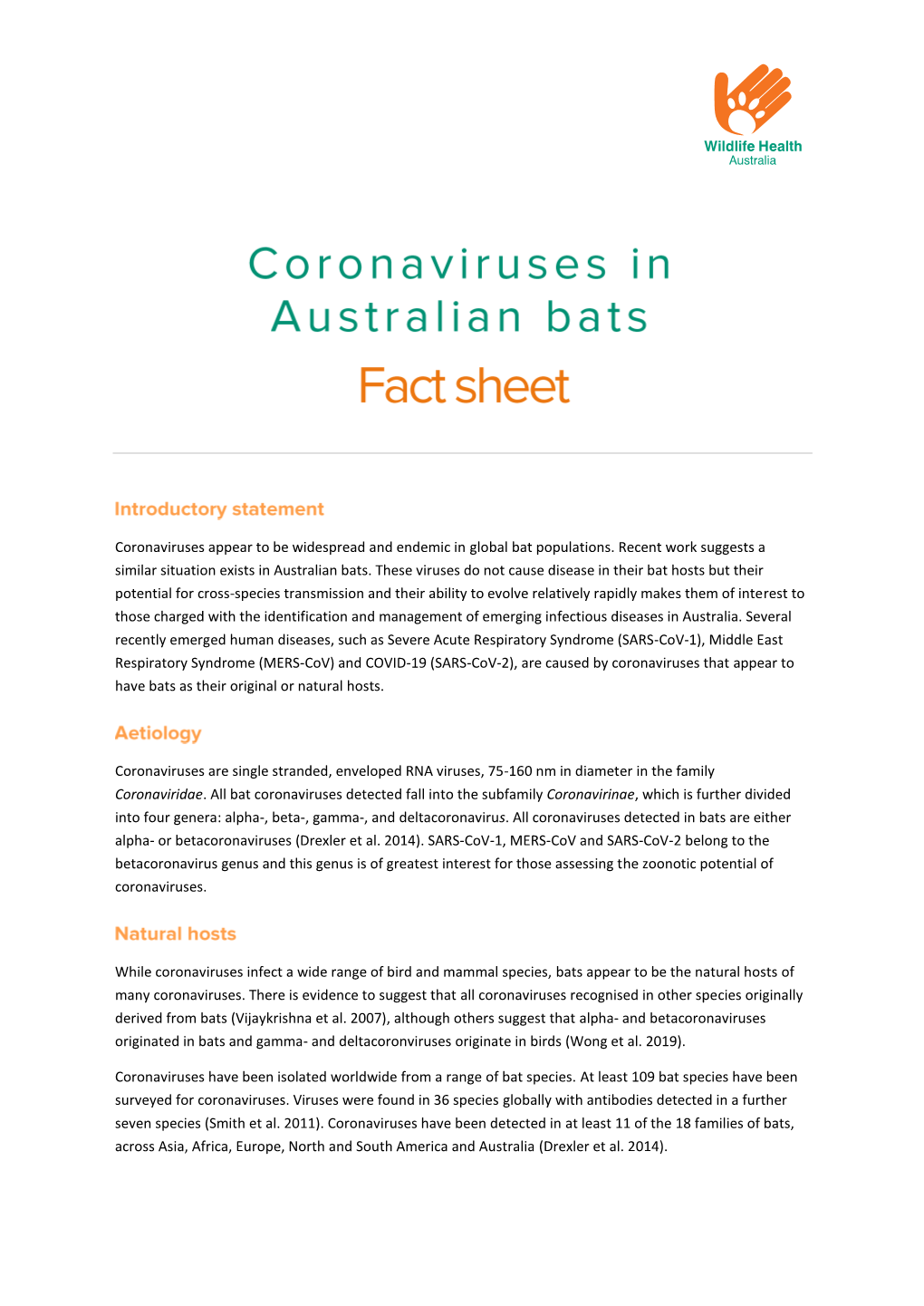 Coronaviruses in Australian Bats