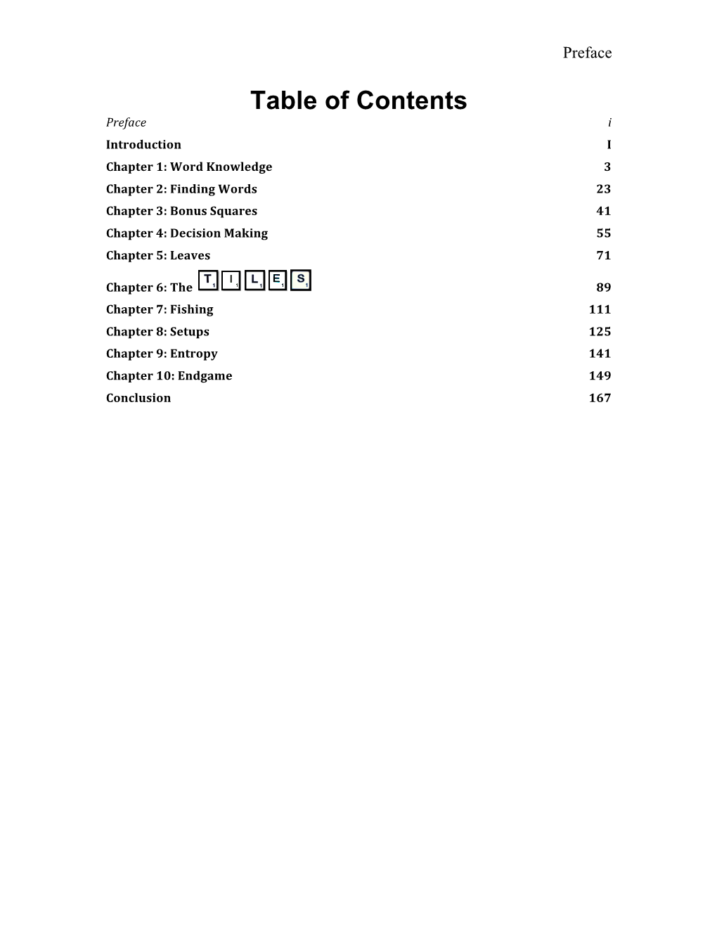 Table of Contents