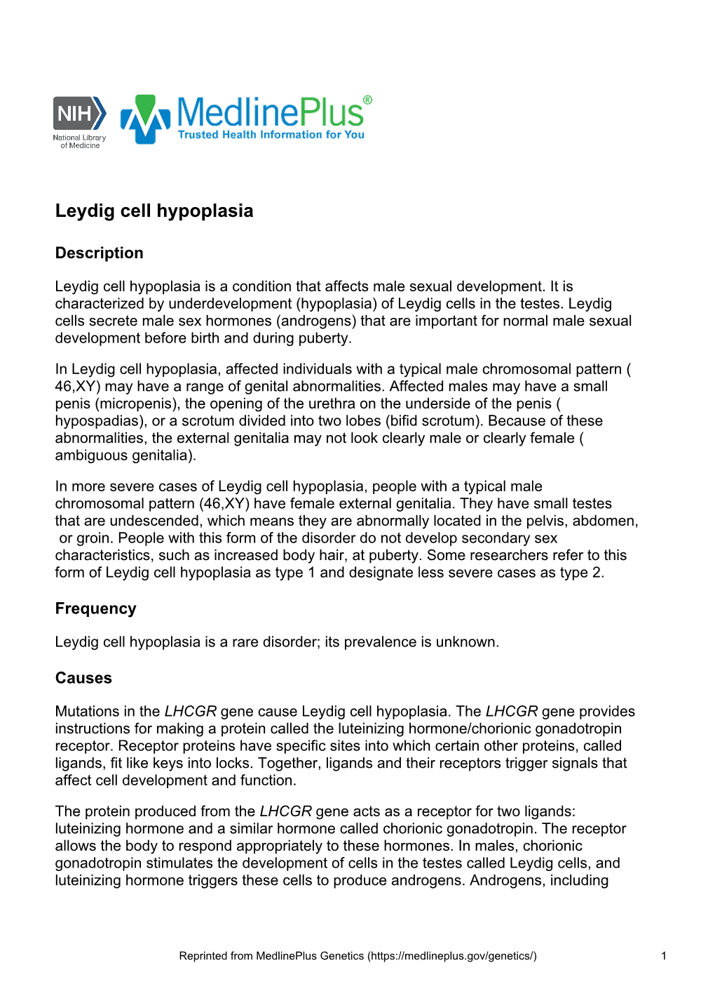 Leydig Cell Hypoplasia