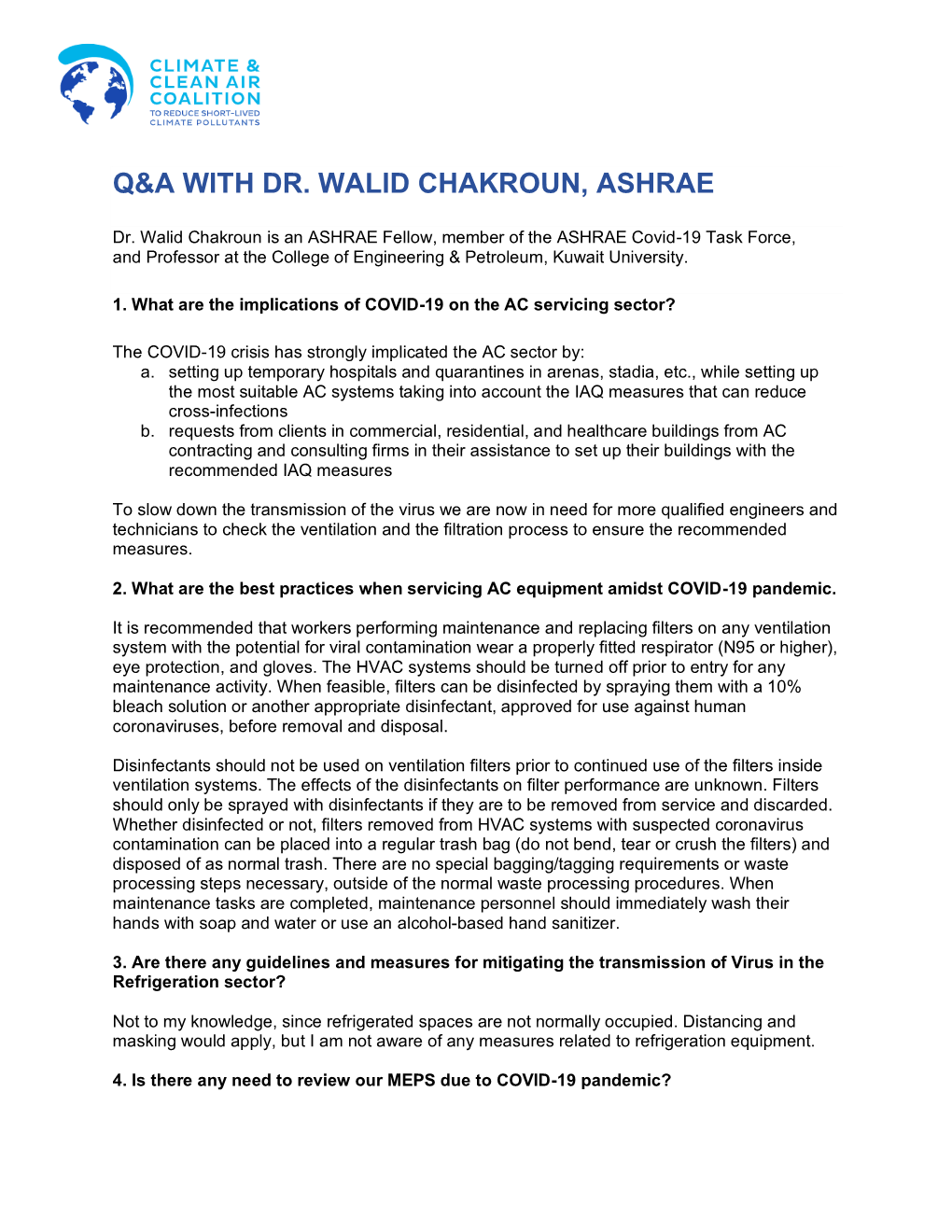 Q&A with Dr. Walid Chakroun, Ashrae