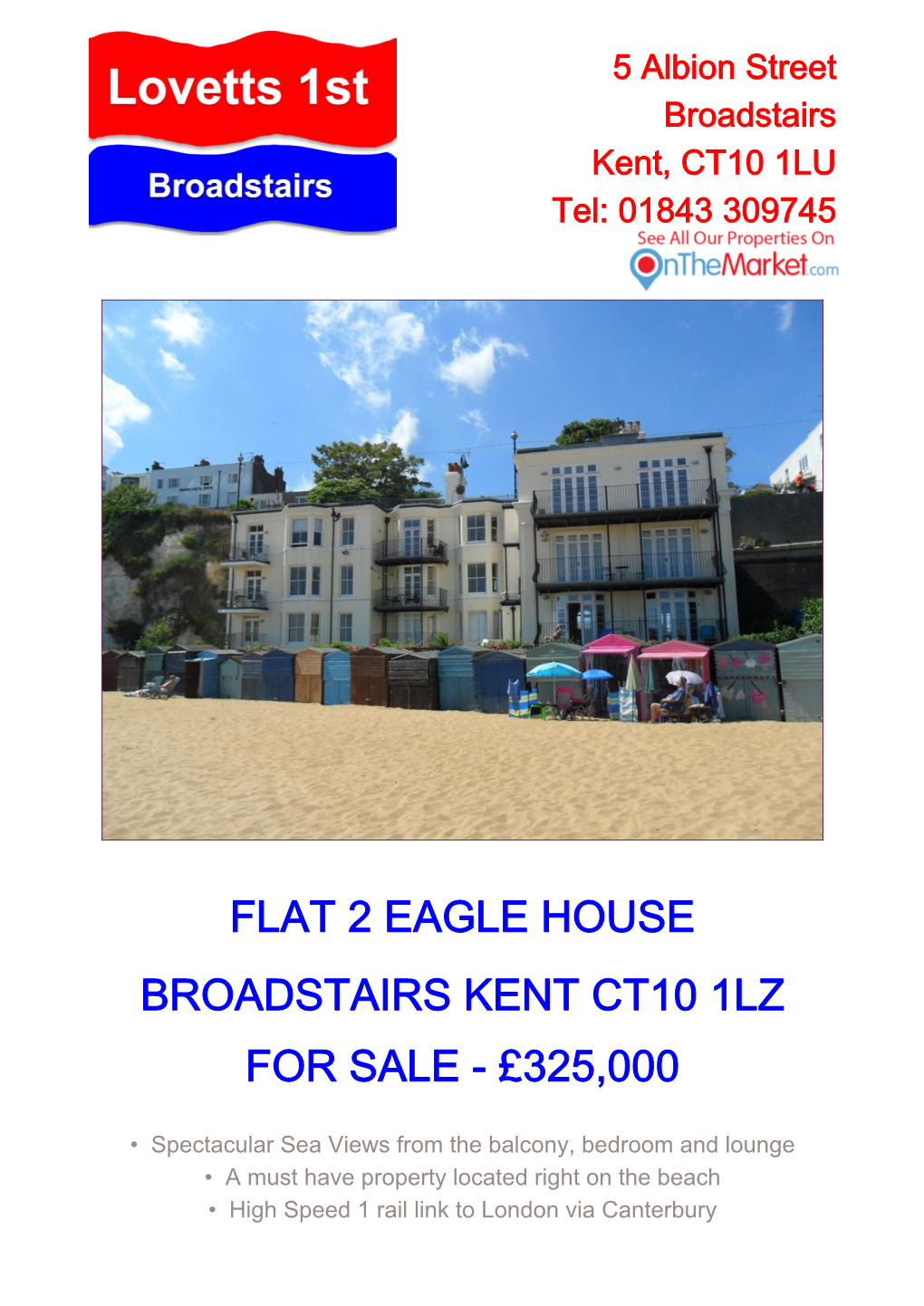 Flat 2 Eagle House Broadstairs Kent Ct10 1Lz for Sale