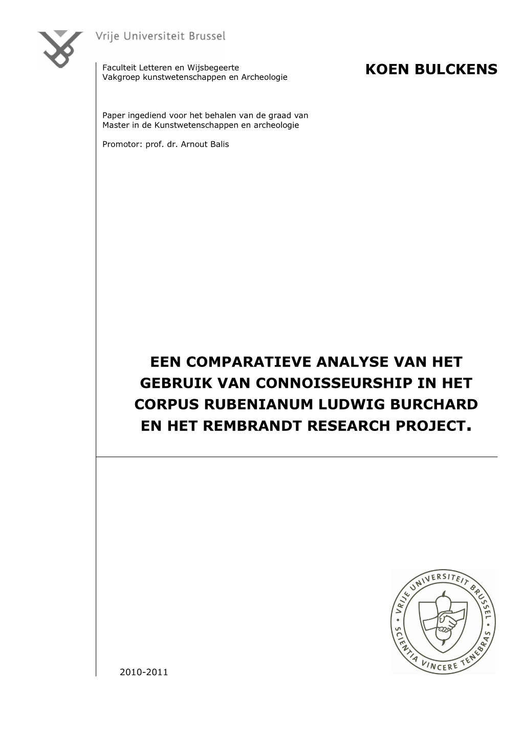 Koen Bulckens Een Comparatieve Analyse Van