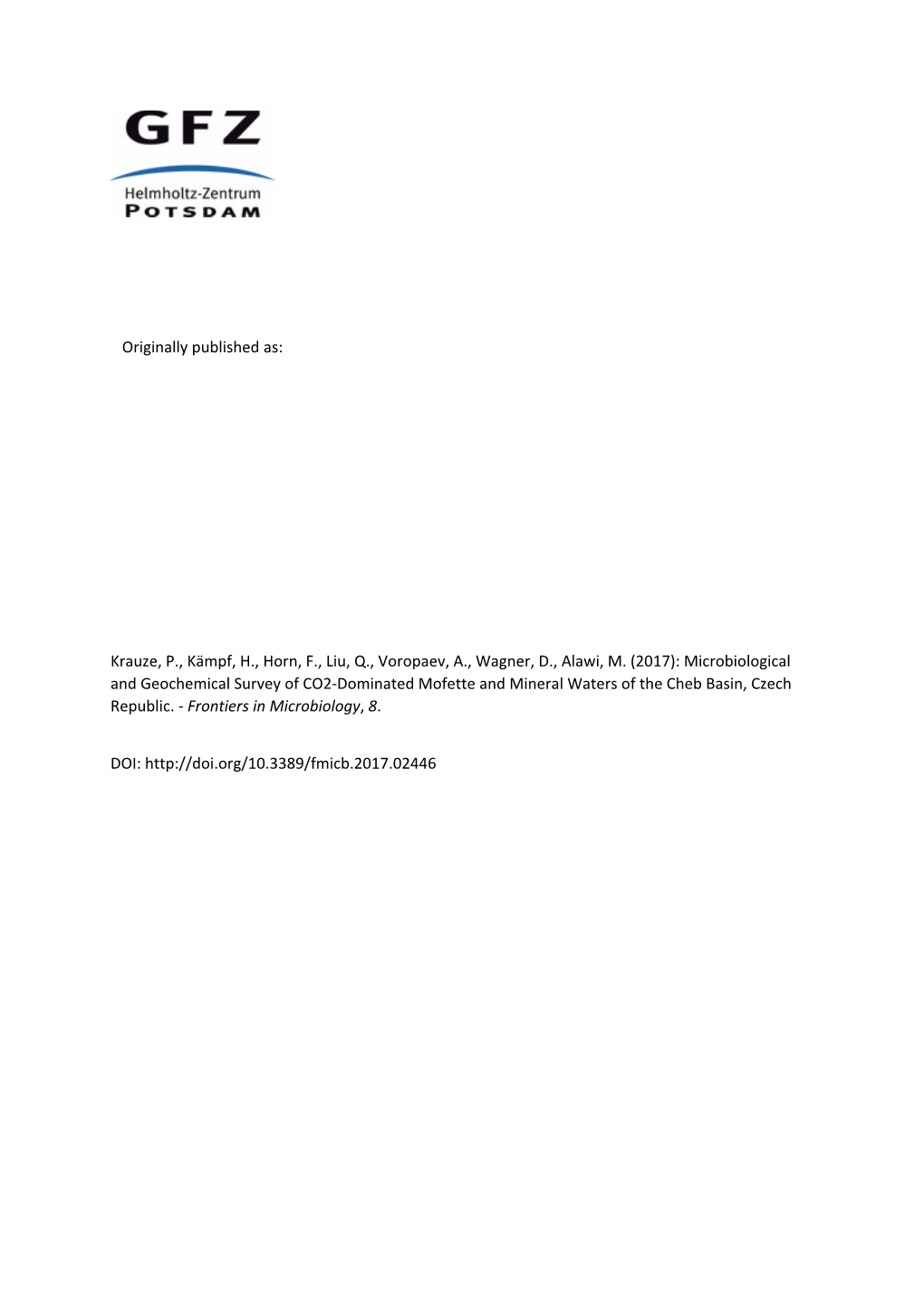 Microbiological and Geochemical Survey of CO2-Dominated Mofette and Mineral Waters of the Cheb Basin, Czech Republic