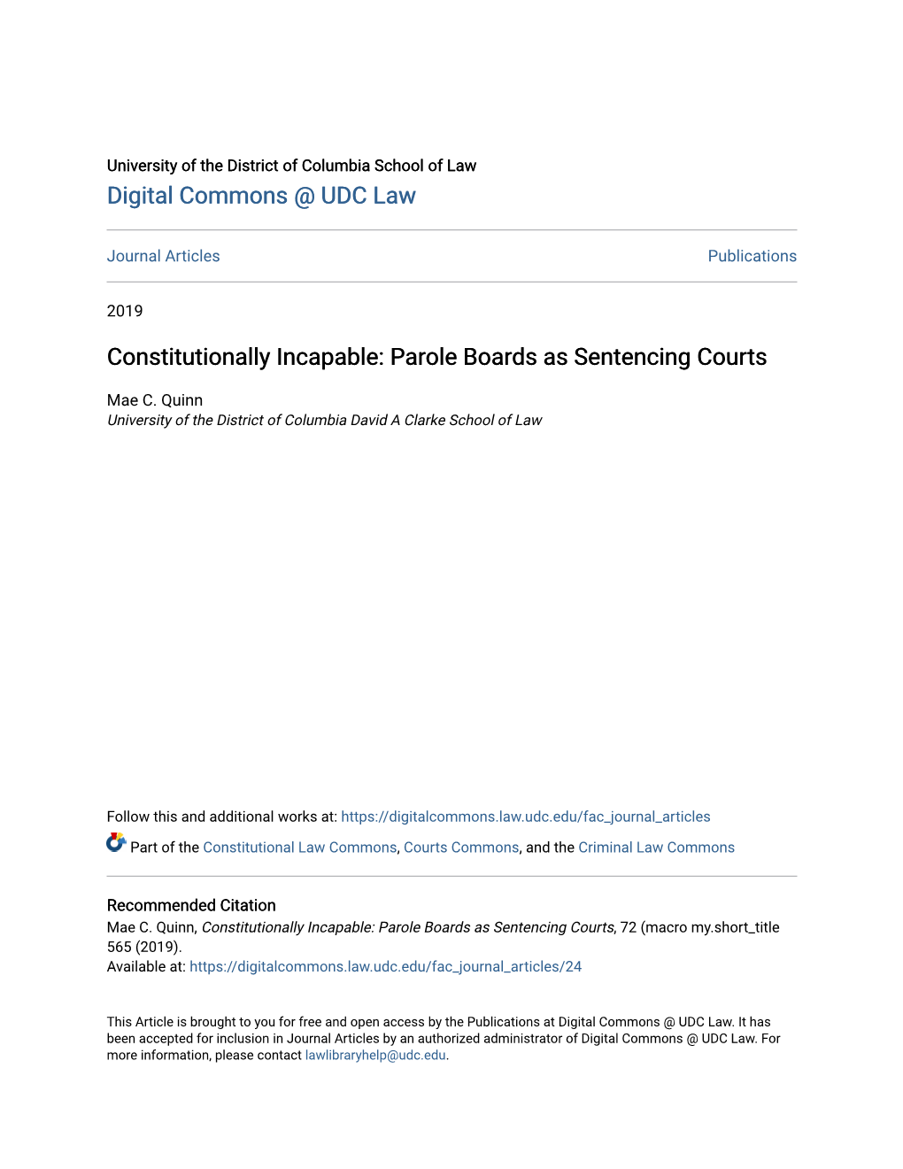 Parole Boards As Sentencing Courts