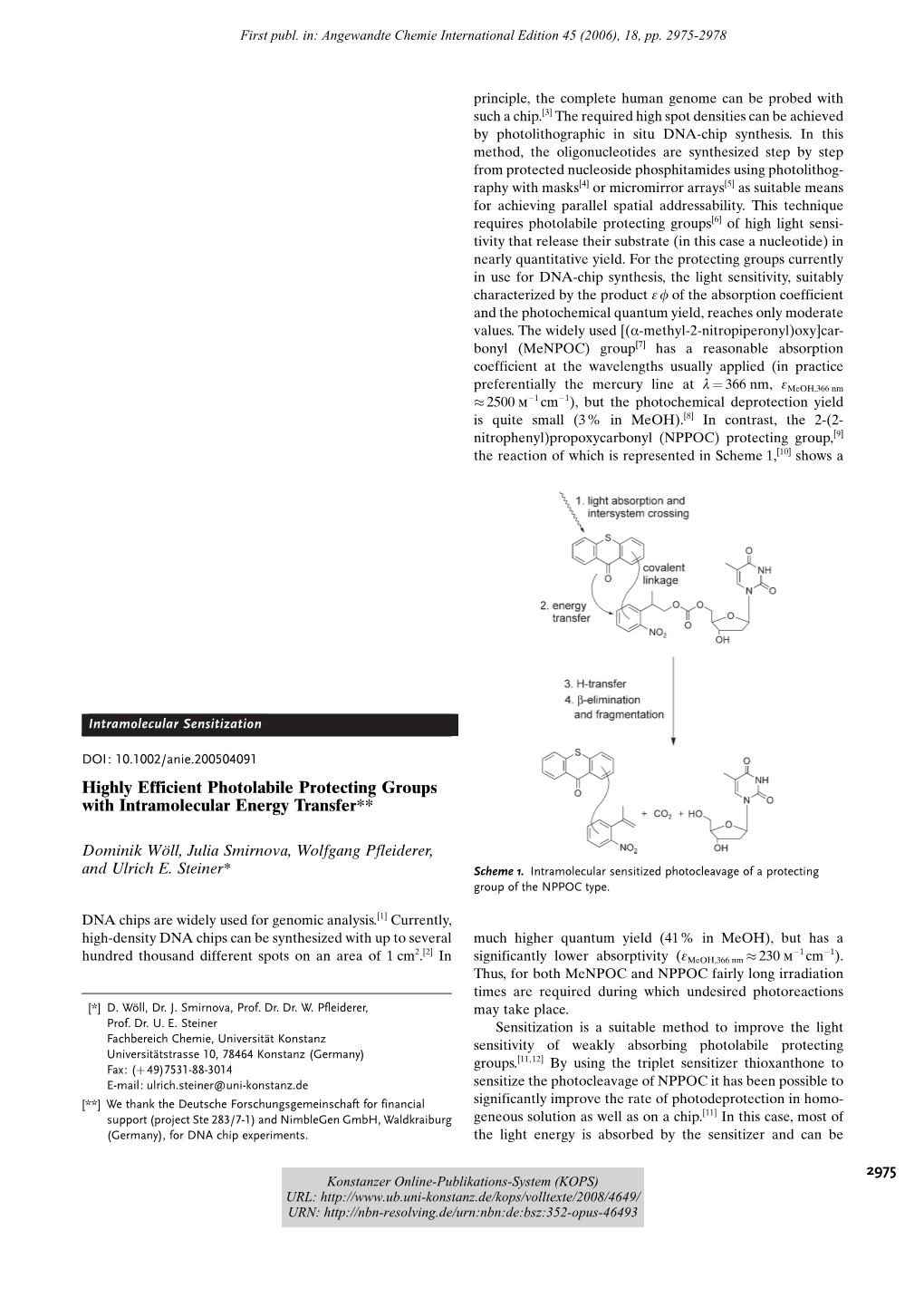 Highly Efficient Photolabile Protecting Groups with Intramolecular Energy Transfer**