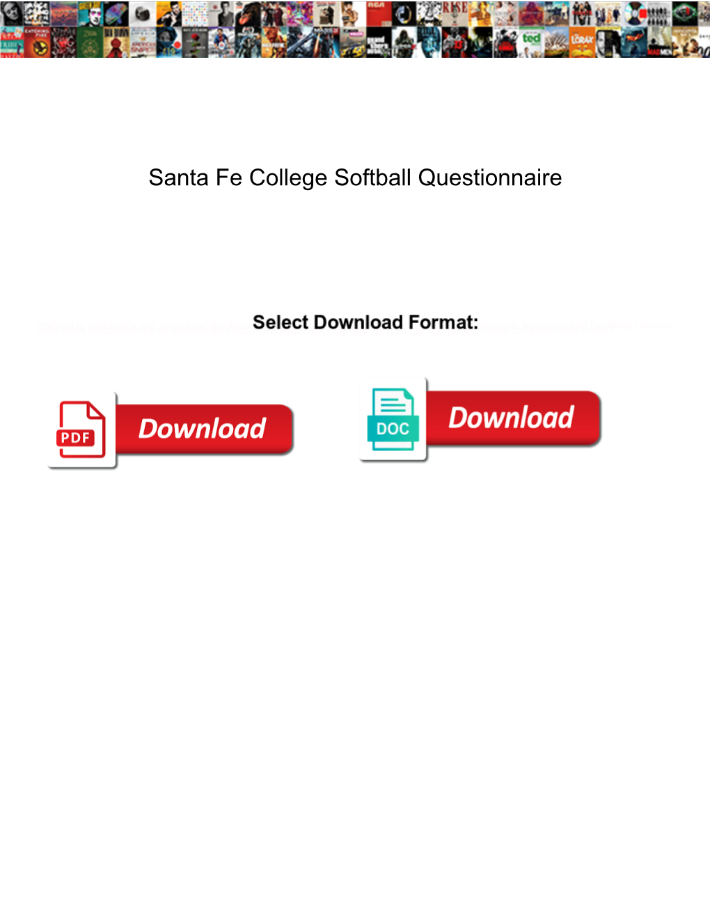 Santa Fe College Softball Questionnaire